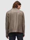 AllSaints Leo Leather Biker Jacket, Earthy Brown