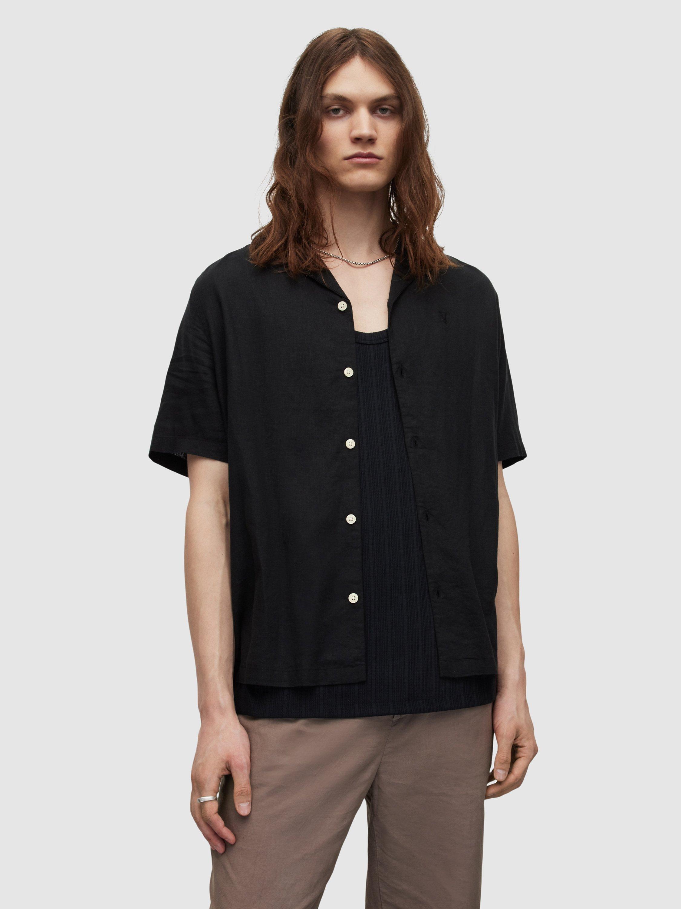 AllSaints Canal Short Sleeve Shirt, Black