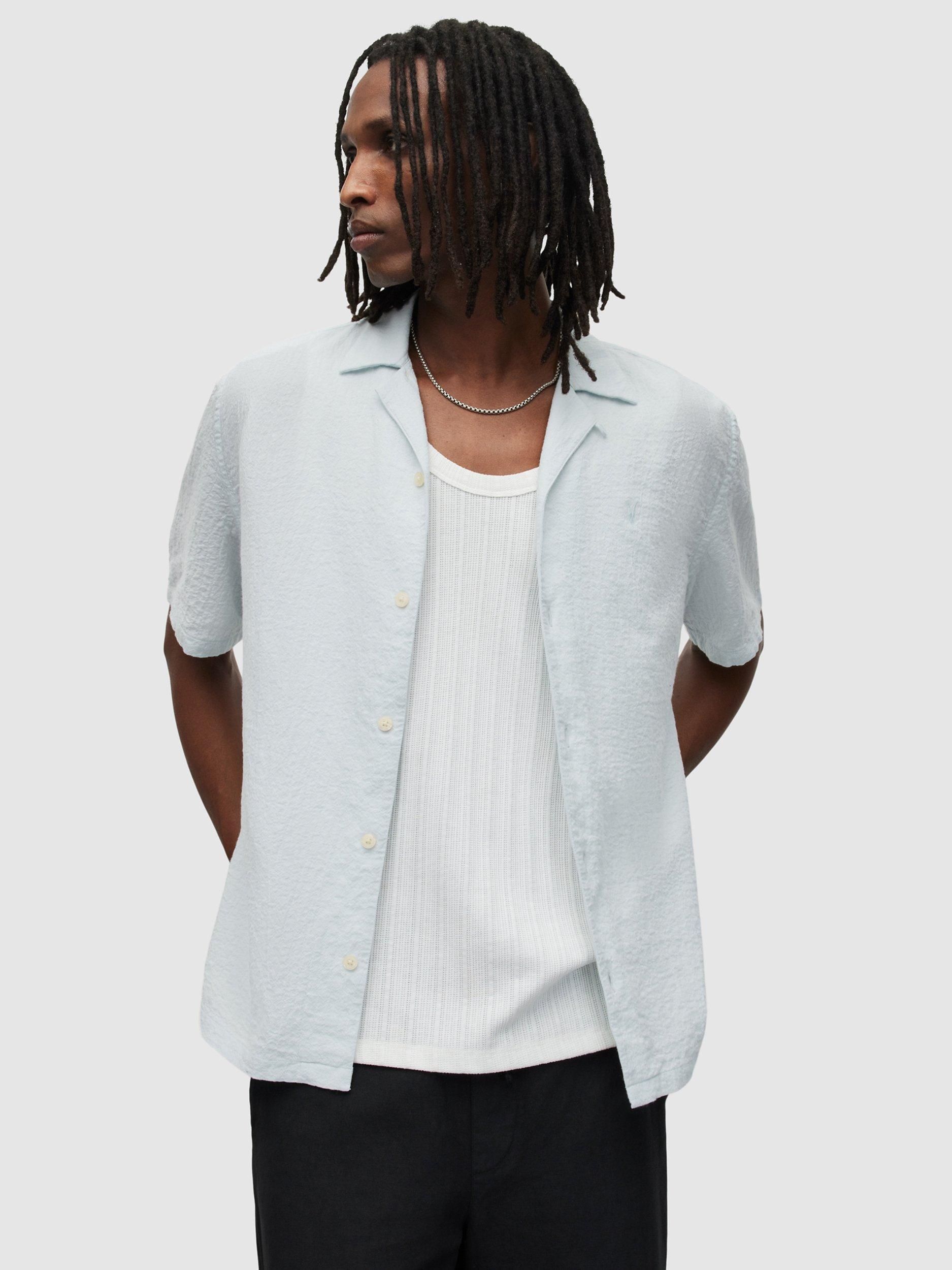 AllSaints Mattole Short Sleeve Shirt, Crystal Blue