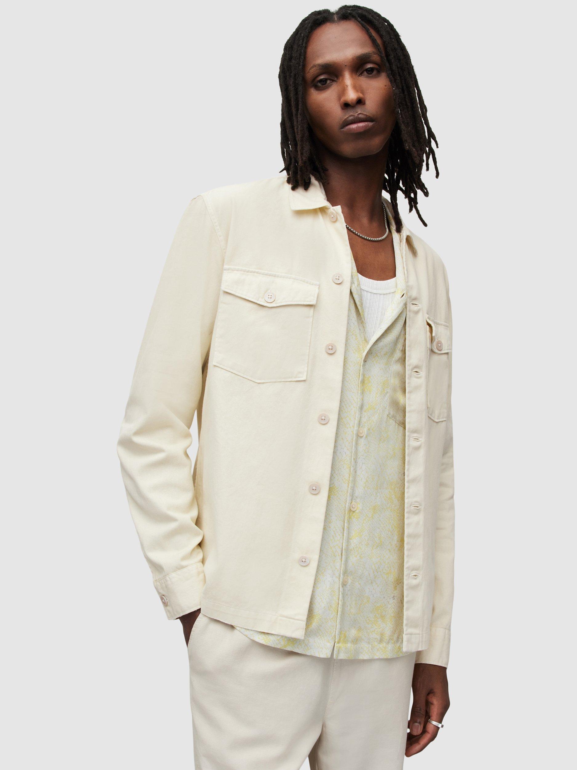 AllSaints Spotter Long Sleeve Shirt, Coconut White