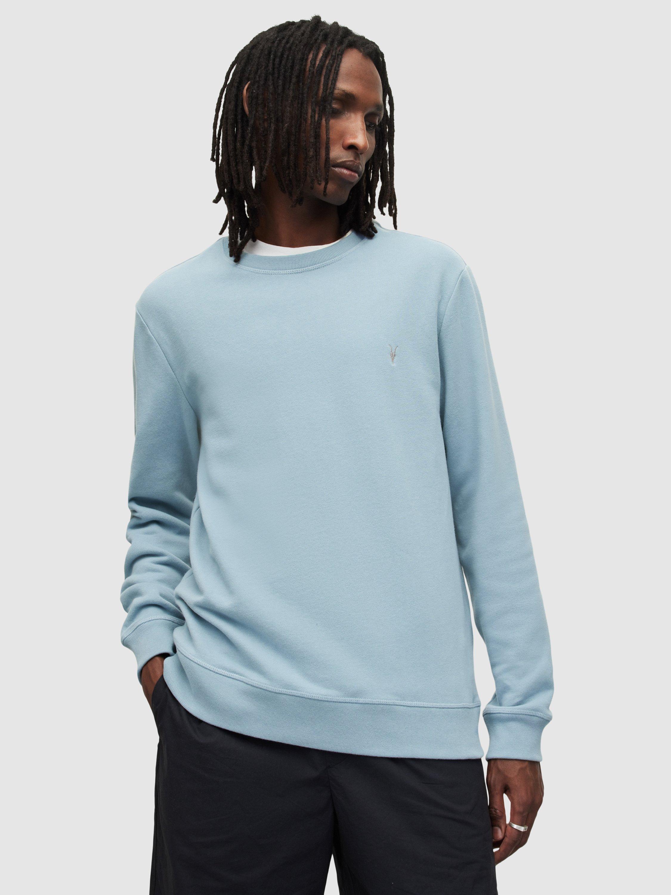 AllSaints Raven Crew Neck Sweatshirt, Still Blue