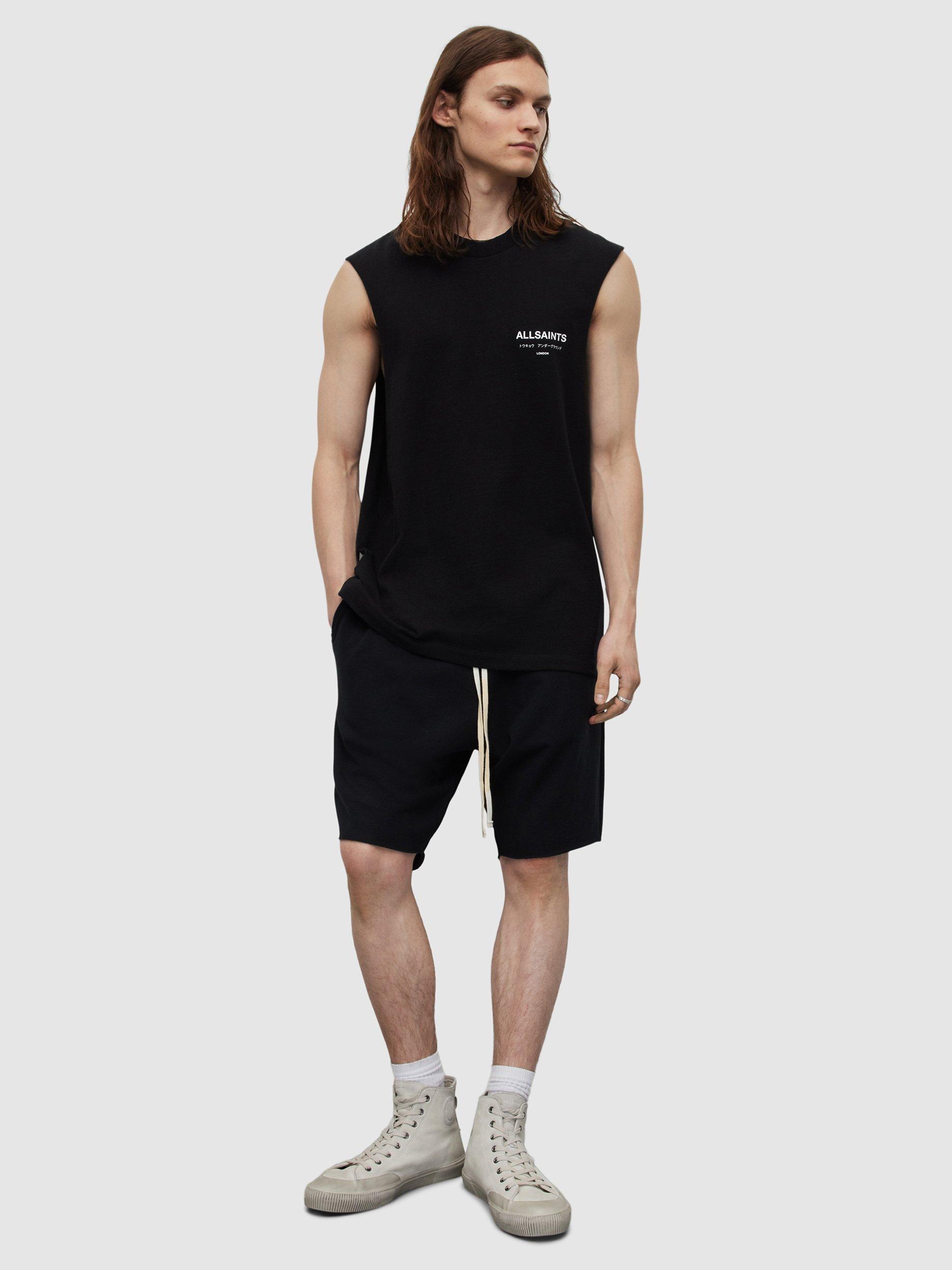 Product image 3 of 7, which shows AllSaints Underground Sleeveless Tank Top, Jet Black, S