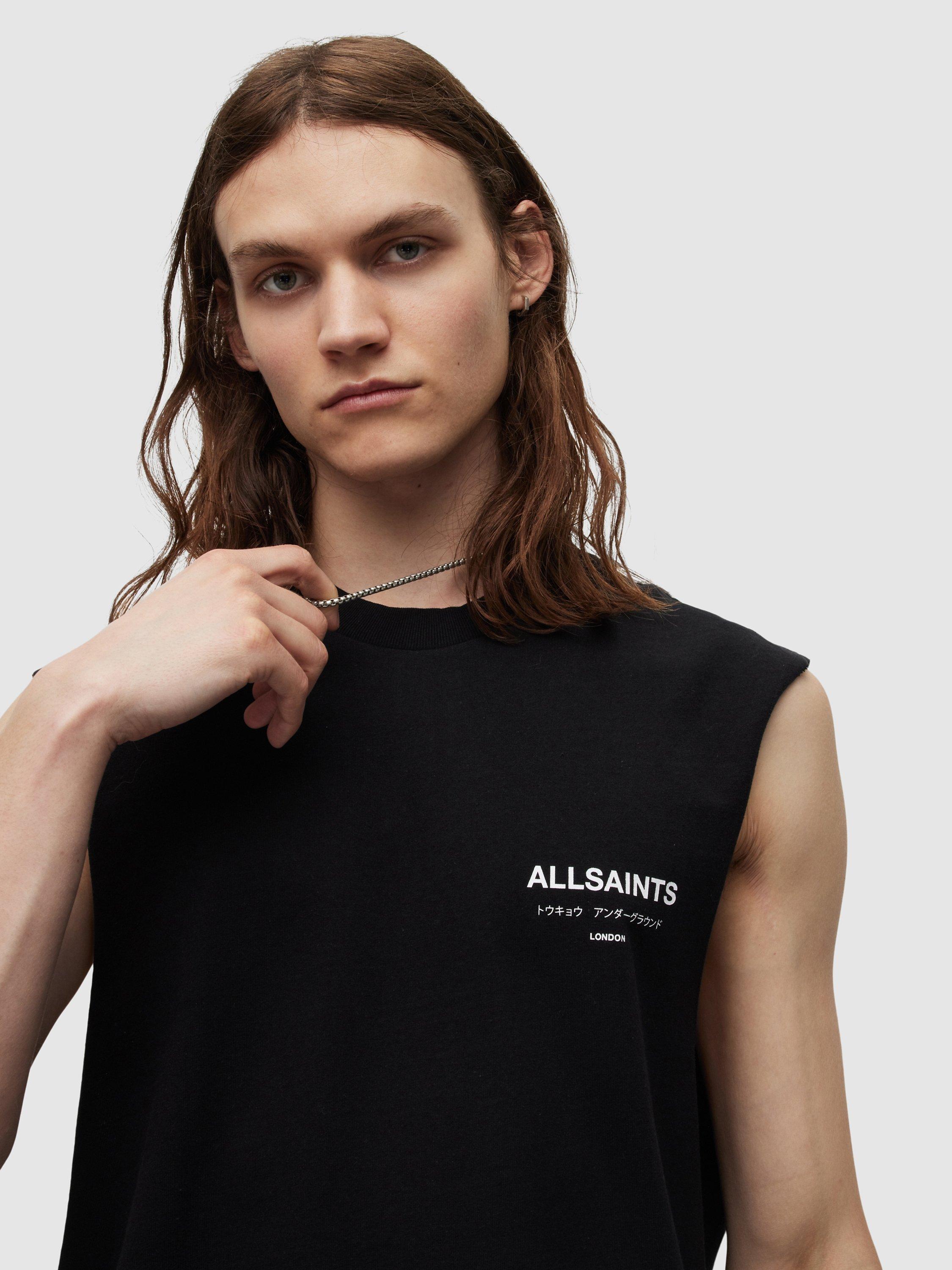 Product image 5 of 7, which shows AllSaints Underground Sleeveless Tank Top, Jet Black, S