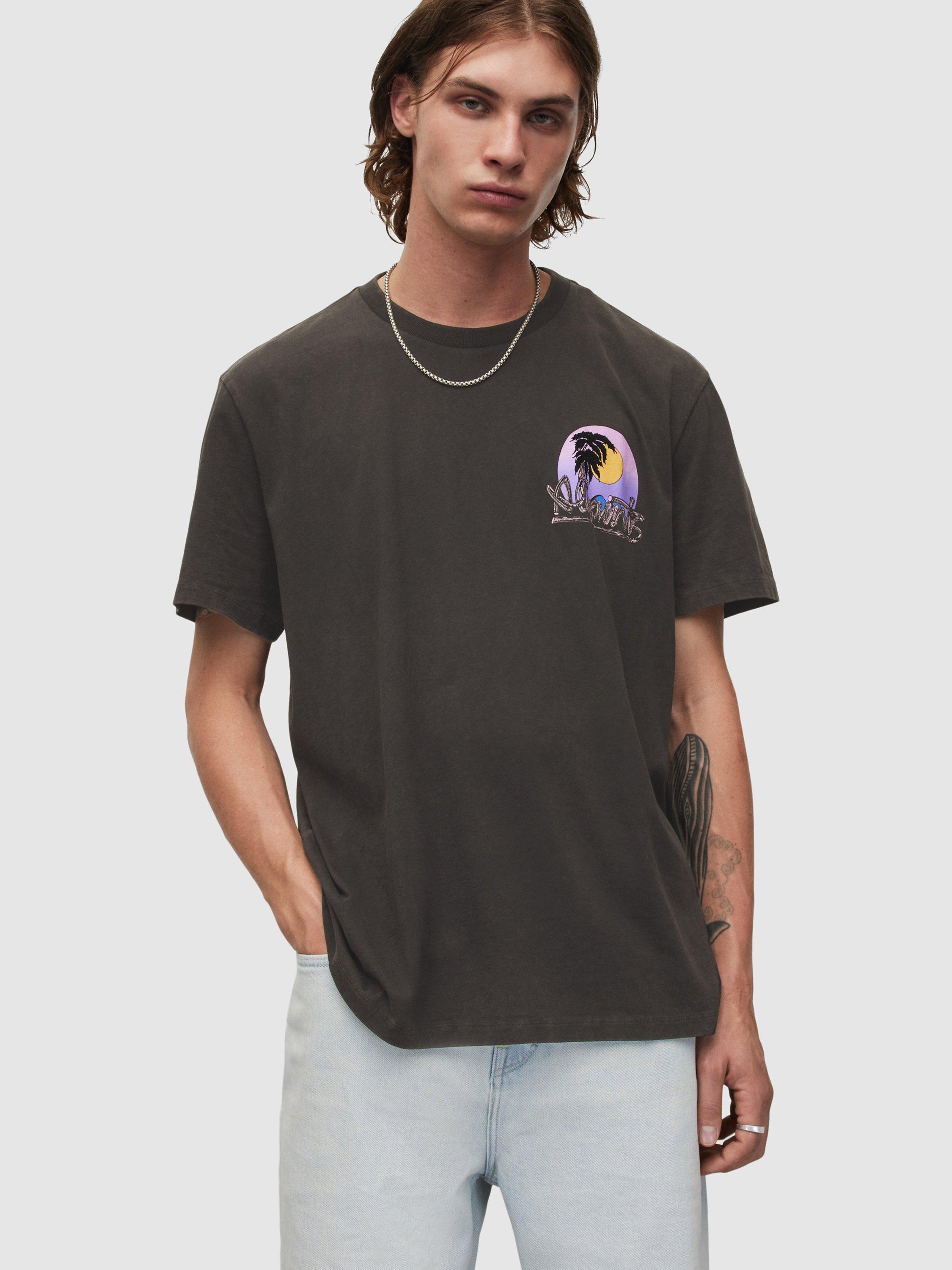 Product image 1 of 7, which shows AllSaints Chroma Short Sleeve T-Shirt, Washed Black, L