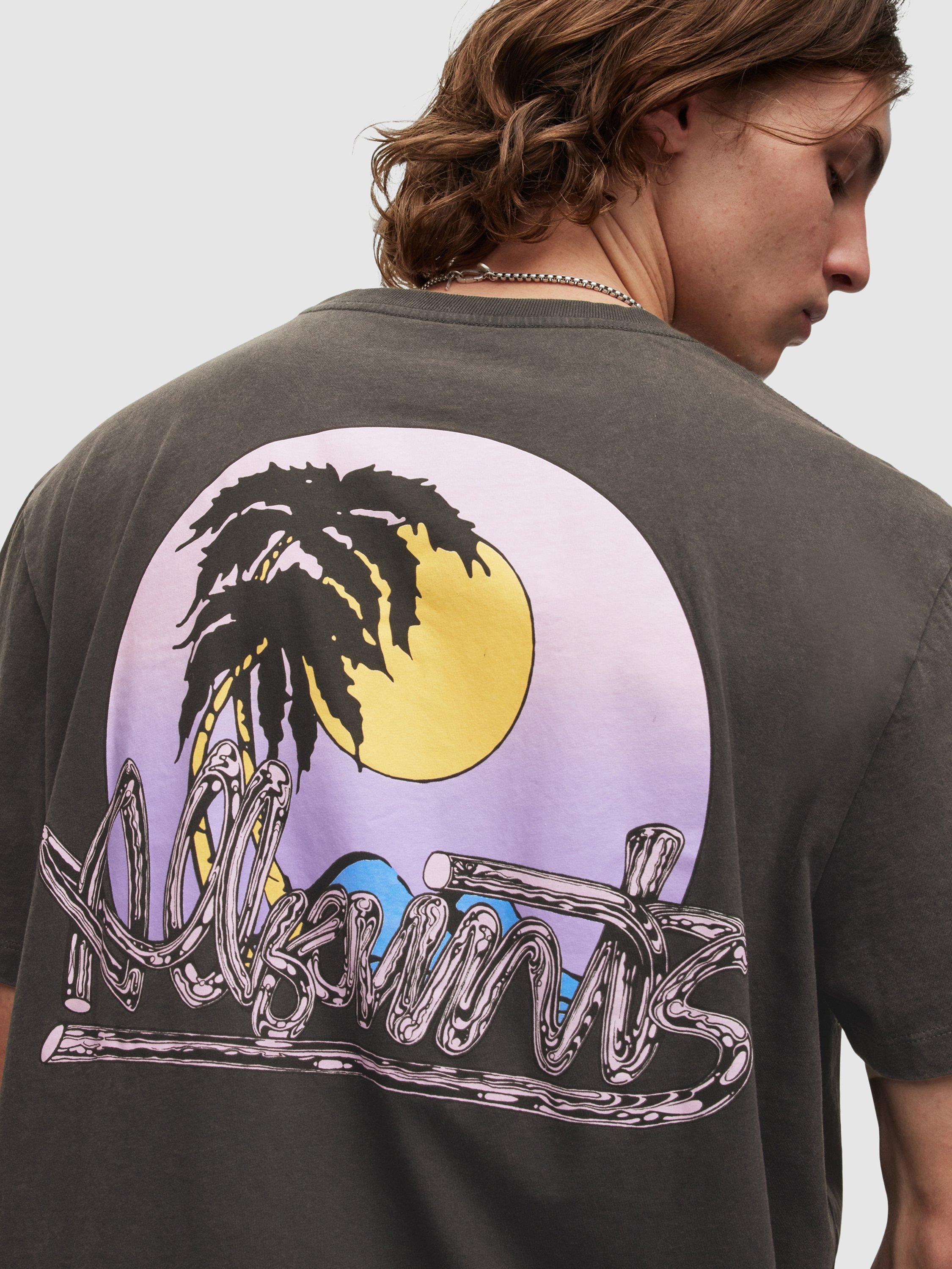 Product image 5 of 7, which shows AllSaints Chroma Short Sleeve T-Shirt, Washed Black, L