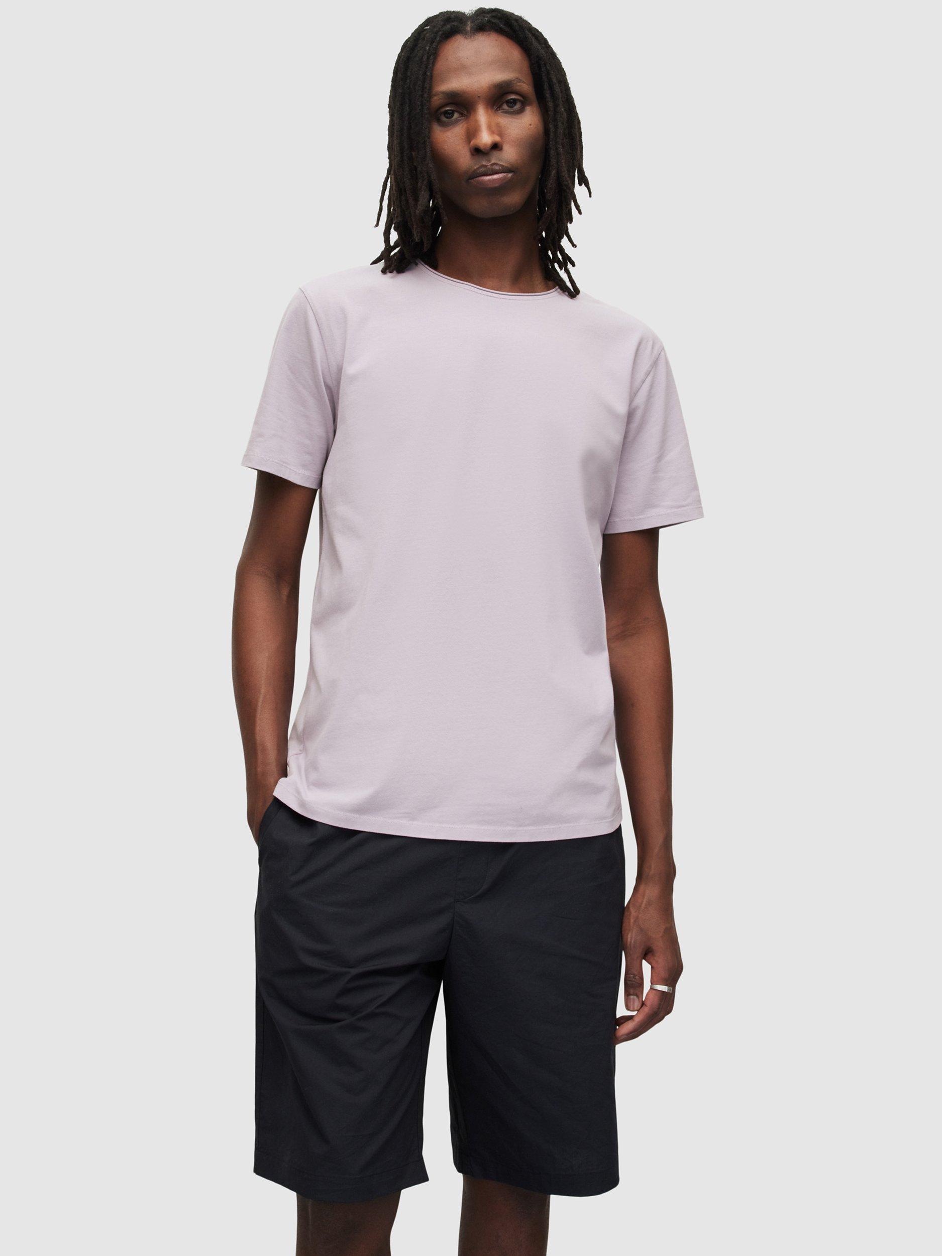 AllSaints Bodega Crew Neck Cotton T-Shirt, Lavender Lilac