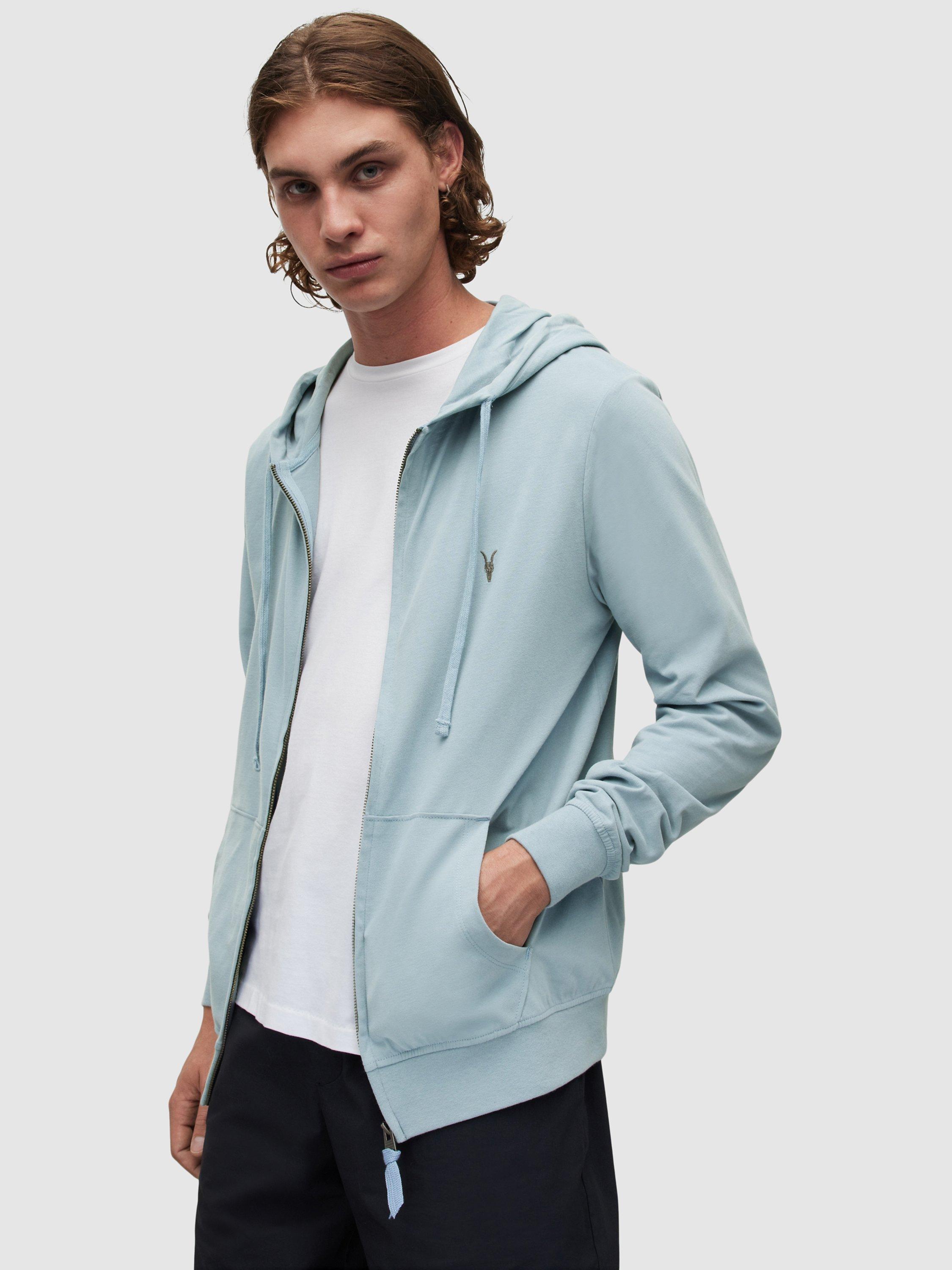 AllSaints Brace Full Zip Hoodie, Cloudy Blue