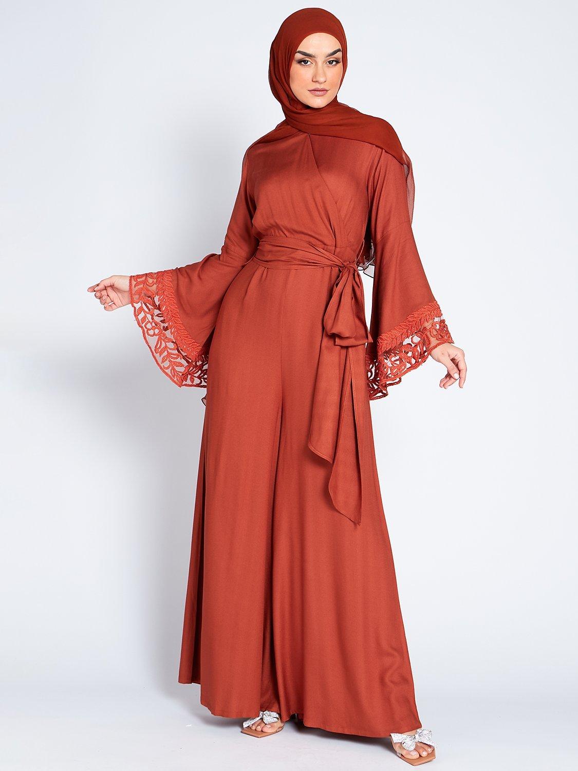 Aab Dantel Wrap Jumpsuit, Mid Orange
