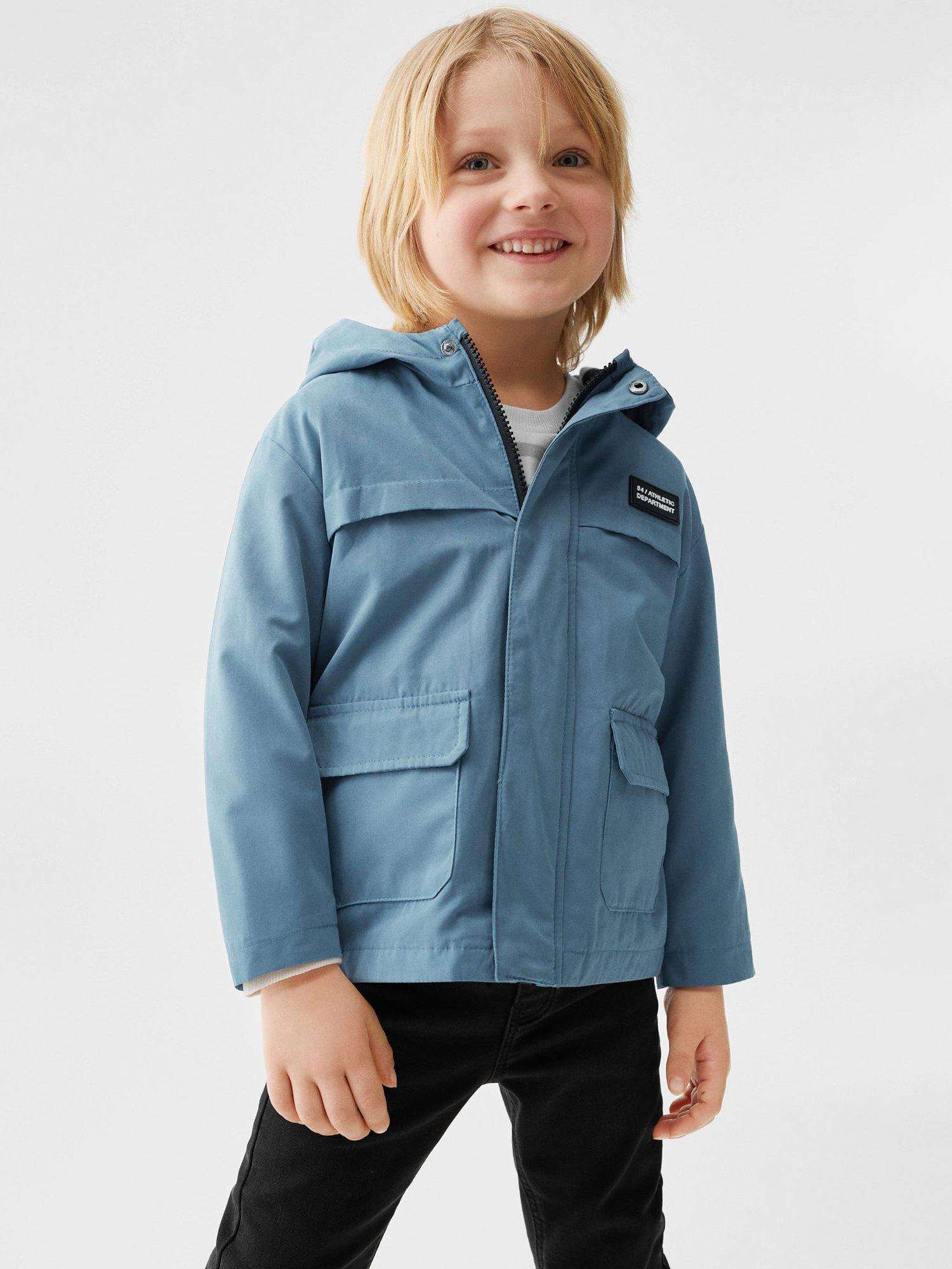 Mango Kids' Robert Hooded Parka, Dark Blue