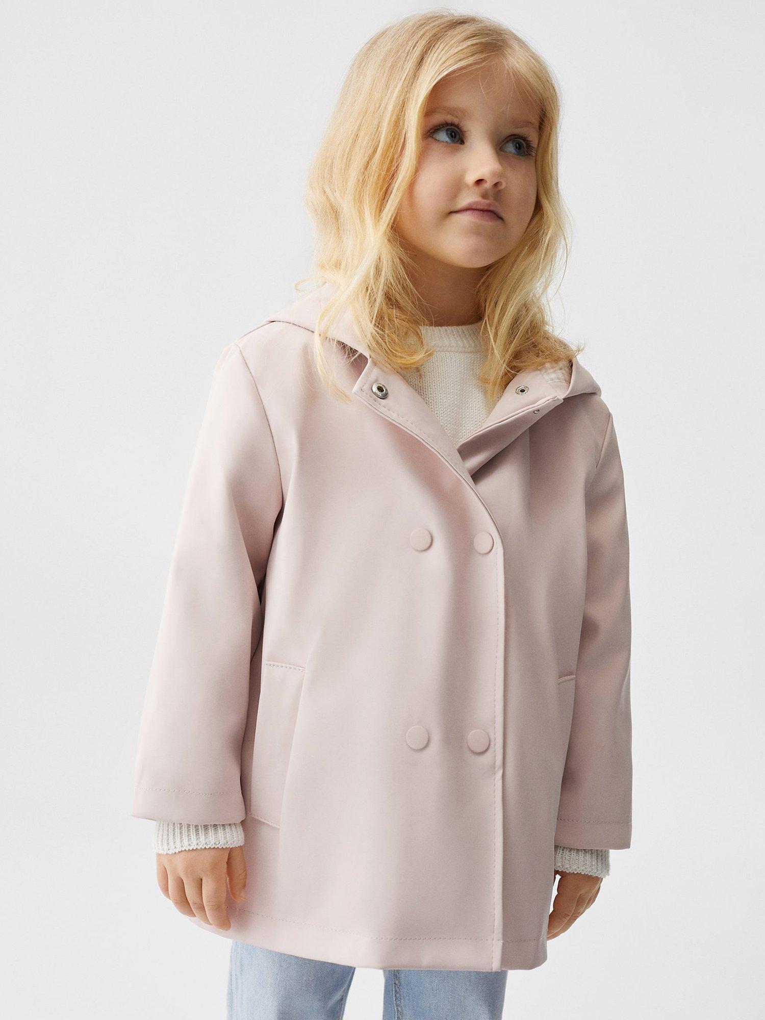 Mango Baby Silvia Hooded Parka Jacket, Pastel Pink