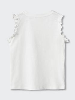 Mango Kids' Bandini Ruffled Shoulder Top - view 2, Natural White