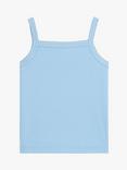 Whistles Kids' Strappy Cotton Rib Top, Blue