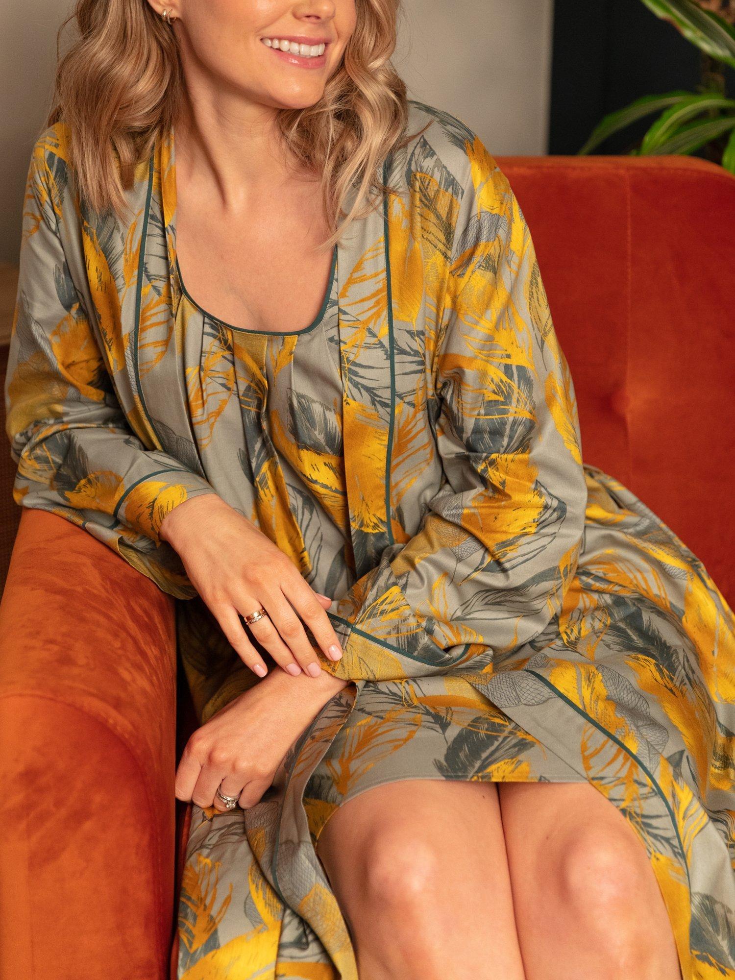 Product image 4 of 4, which shows Cyberjammies Hannah Leaf Dressing Gown, Green, 8