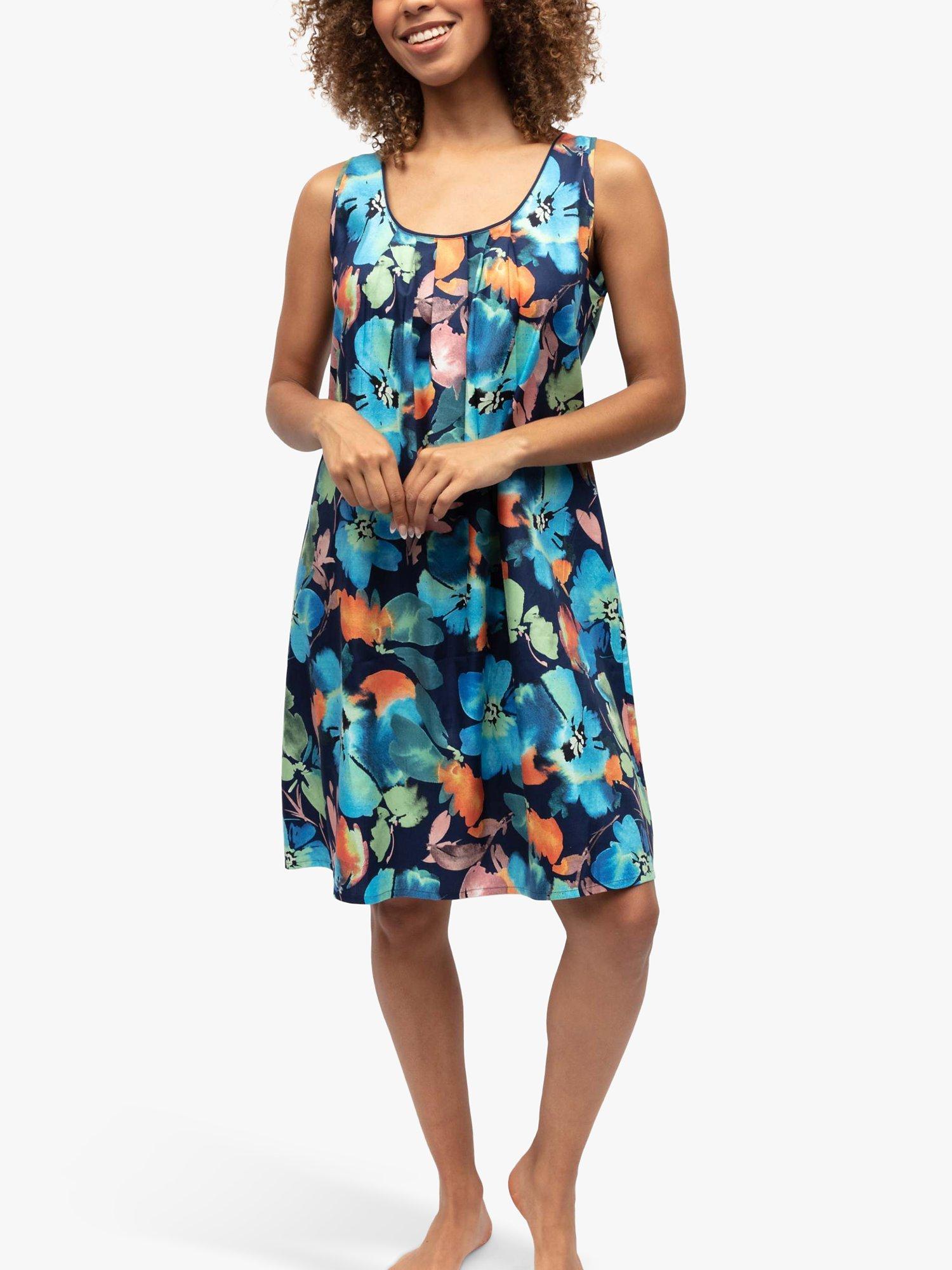 Product image 1 of 4, which shows Cyberjammies Bea Floral Nightdress, Dark Blue, 8