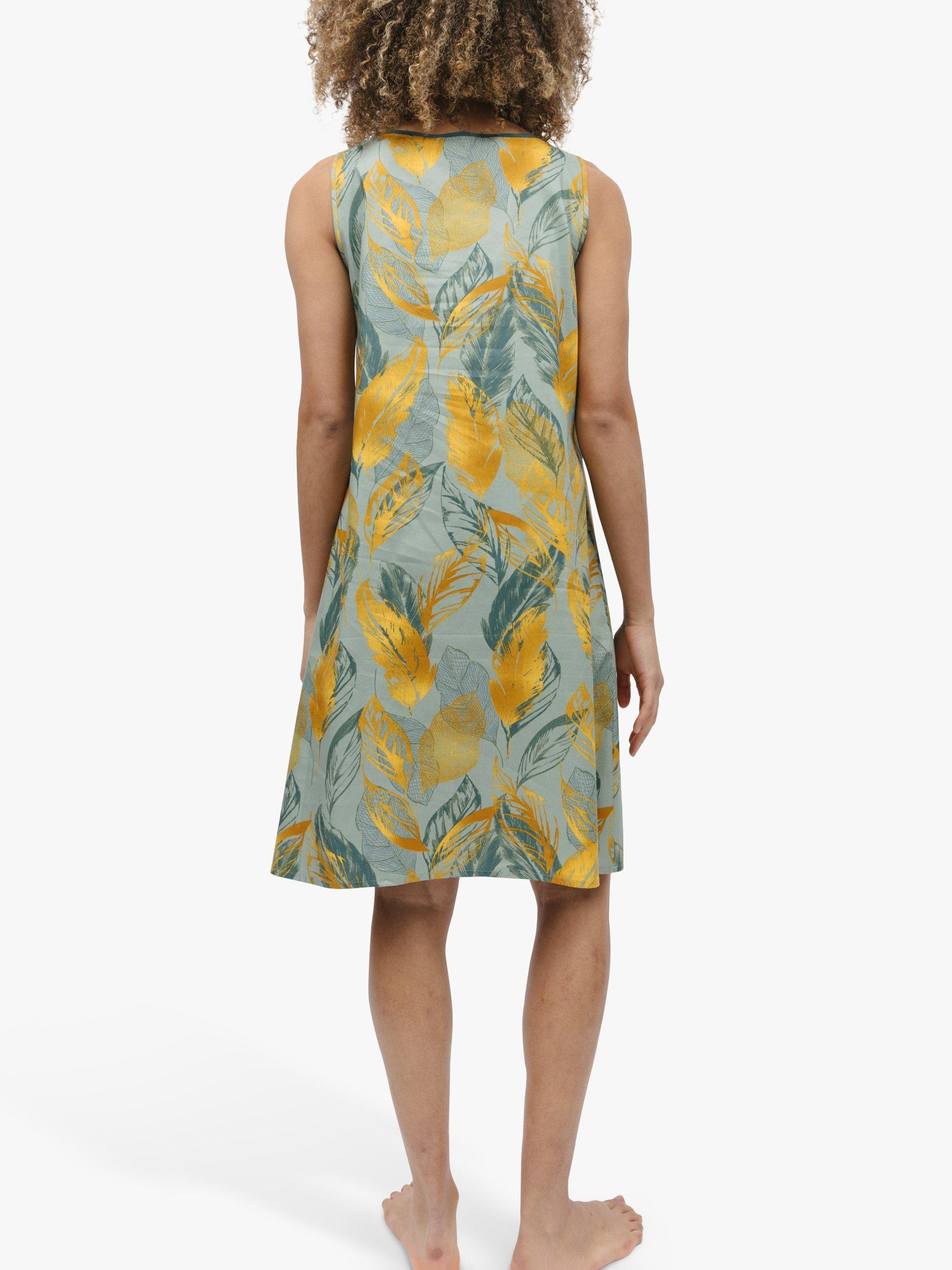 Product image 2 of 4, which shows Cyberjammies Hannah Leaf Sleeveless Nightdress, Green, 12