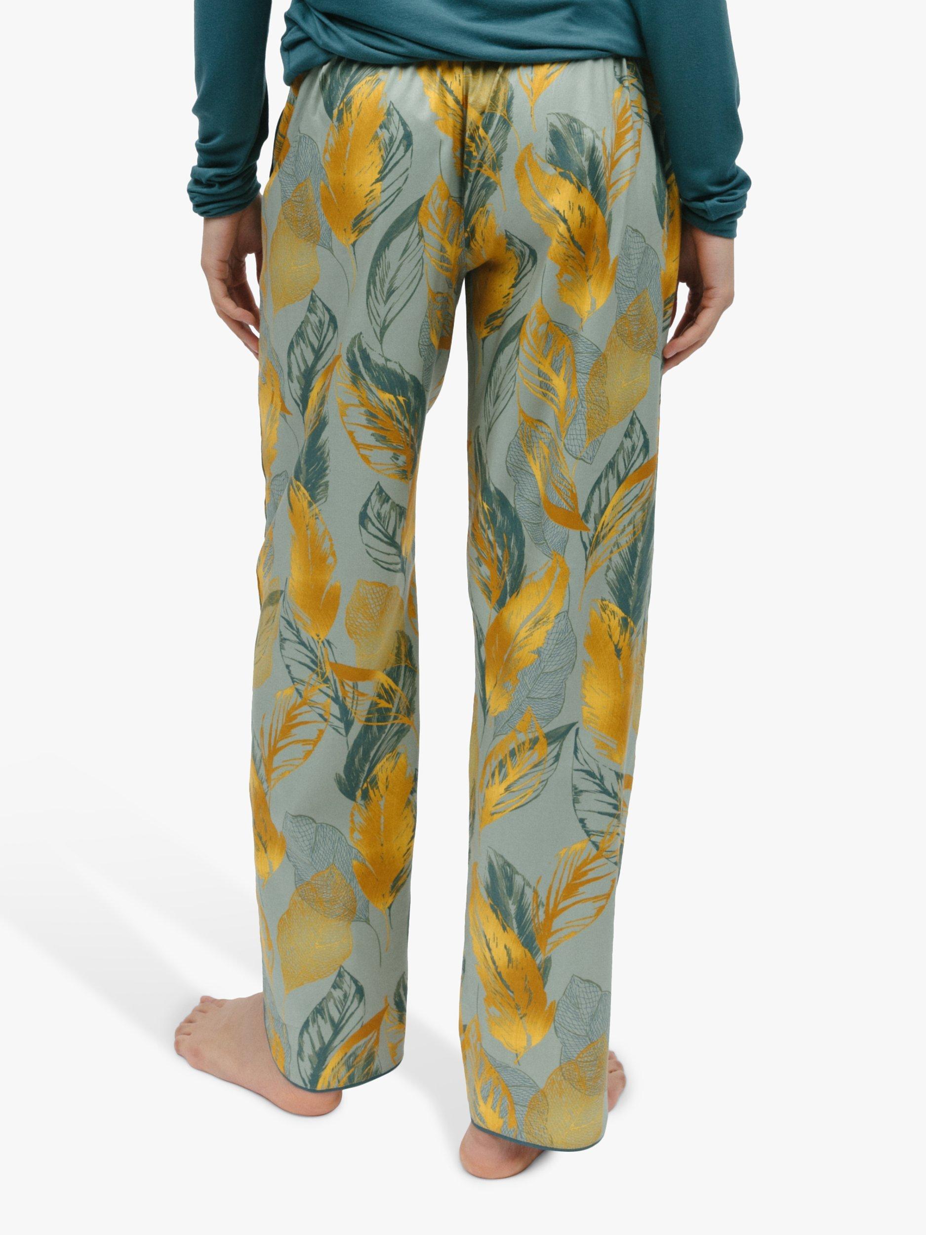 Product image 2 of 4, which shows Cyberjammies Hannah Leaf Pyjama Bottoms, Green, 8