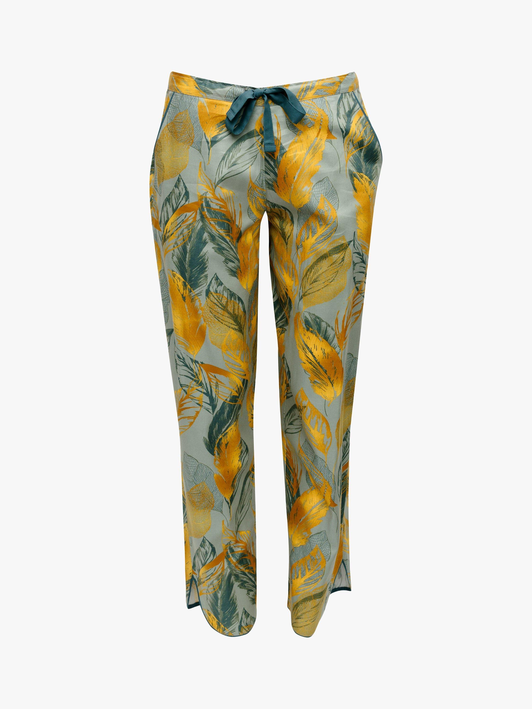 Product image 3 of 4, which shows Cyberjammies Hannah Leaf Pyjama Bottoms, Green, 8