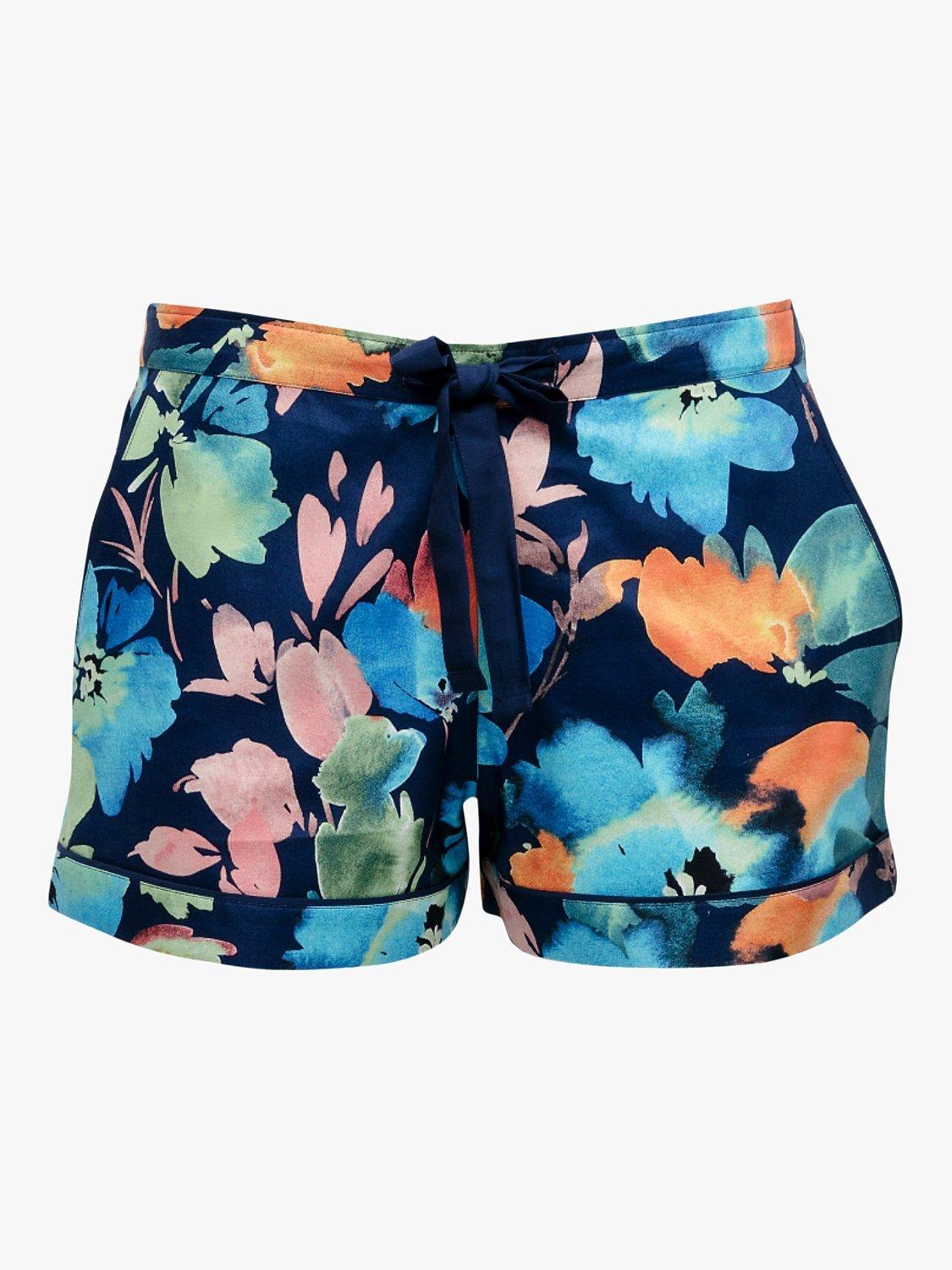 Product image 3 of 4, which shows Cyberjammies Oversized Bloom Floral Pyjama Shorts, Dark Blue, 8