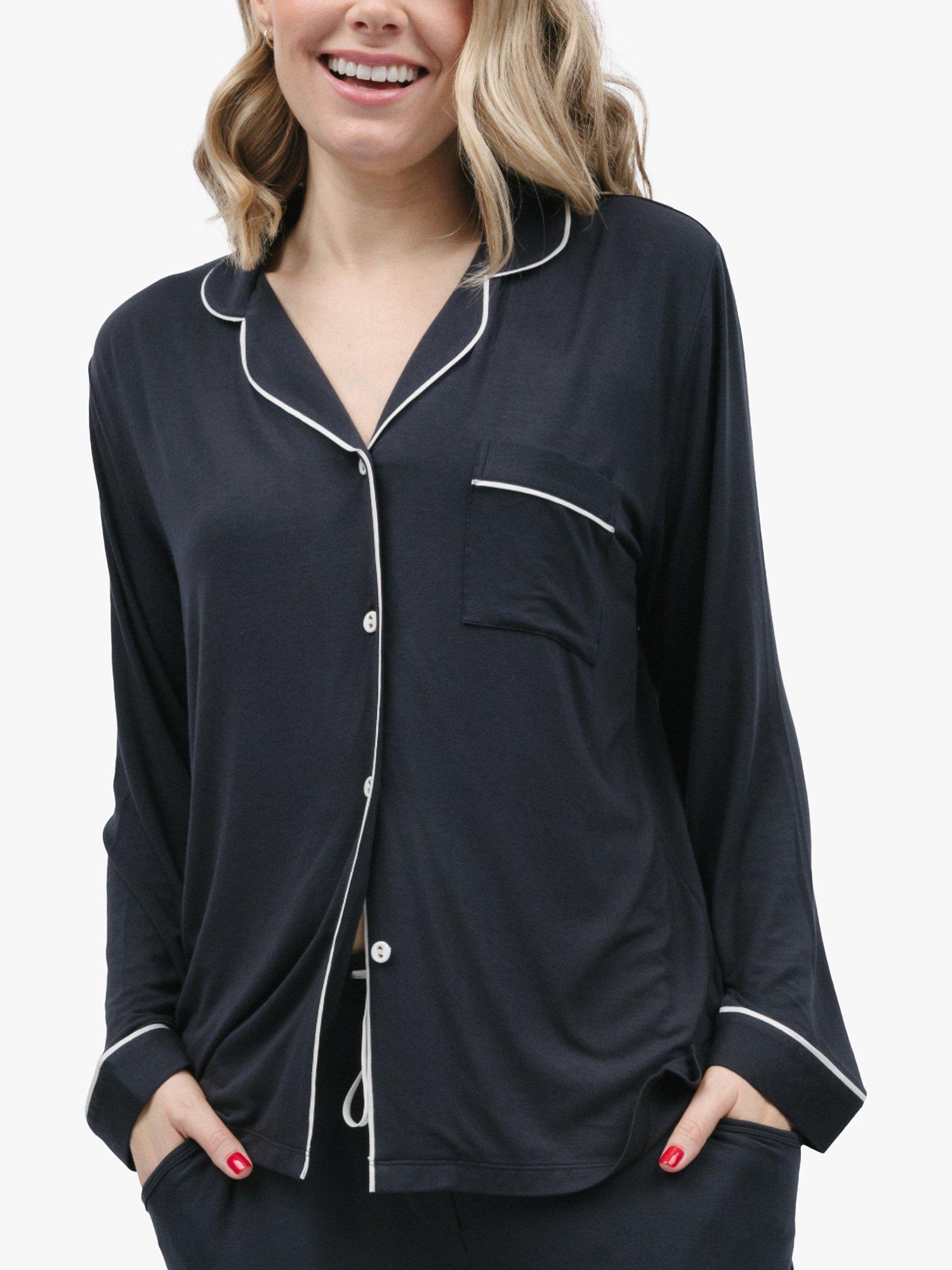 Product image 1 of 4, which shows Cyberjammies Nicole Long Sleeve Pyjama Top, Charcoal, 8