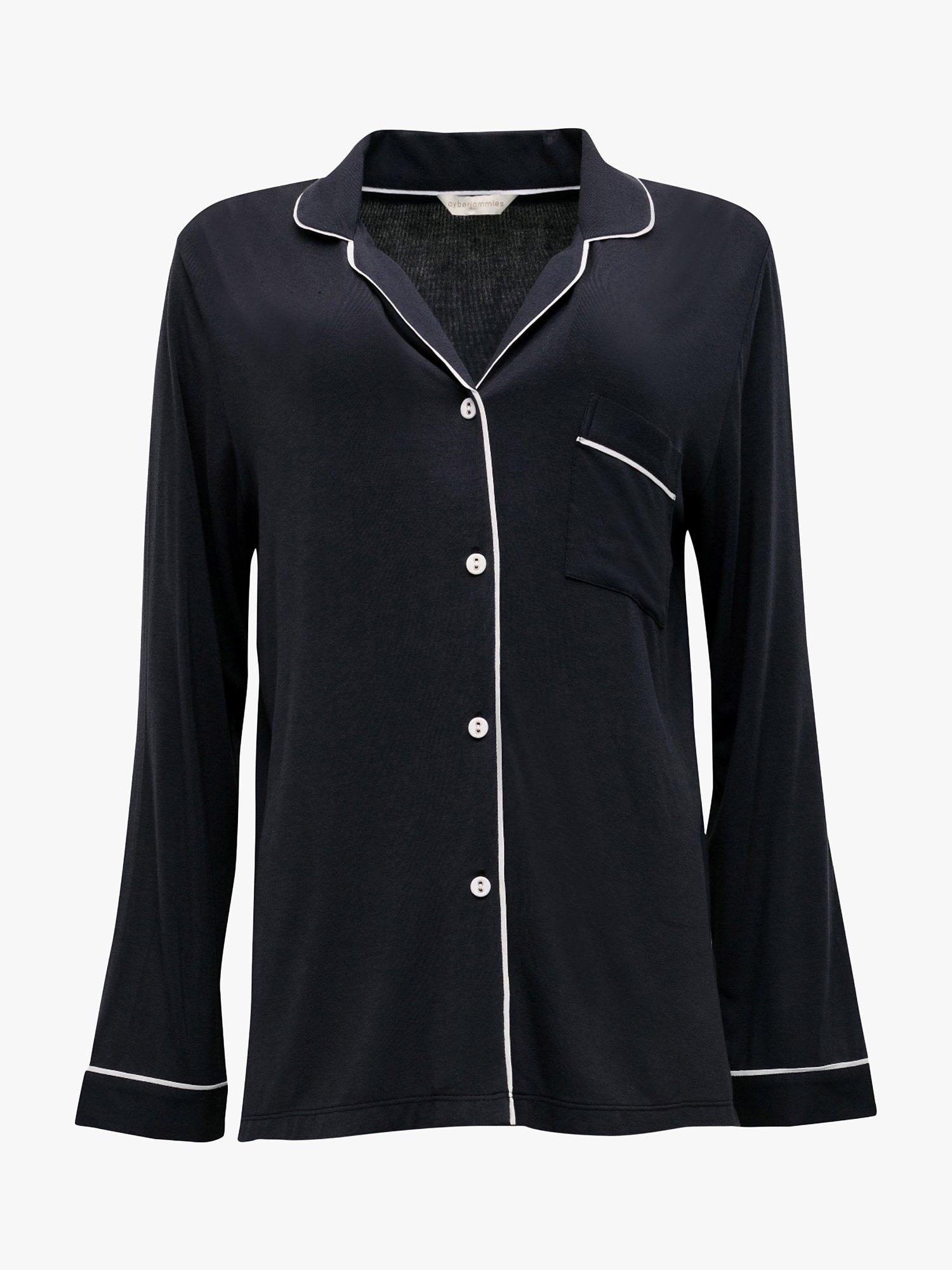 Product image 3 of 4, which shows Cyberjammies Nicole Long Sleeve Pyjama Top, Charcoal, 8