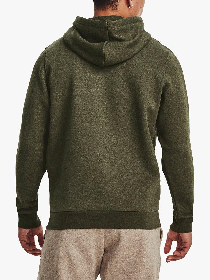 Product image 2 of 6, which shows Under Armour Essential Fleece Hoodie, Marine Green/White, S