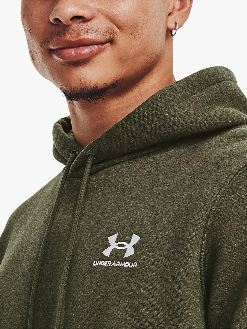Product image 3 of 6, which shows Under Armour Essential Fleece Hoodie, Marine Green/White, S