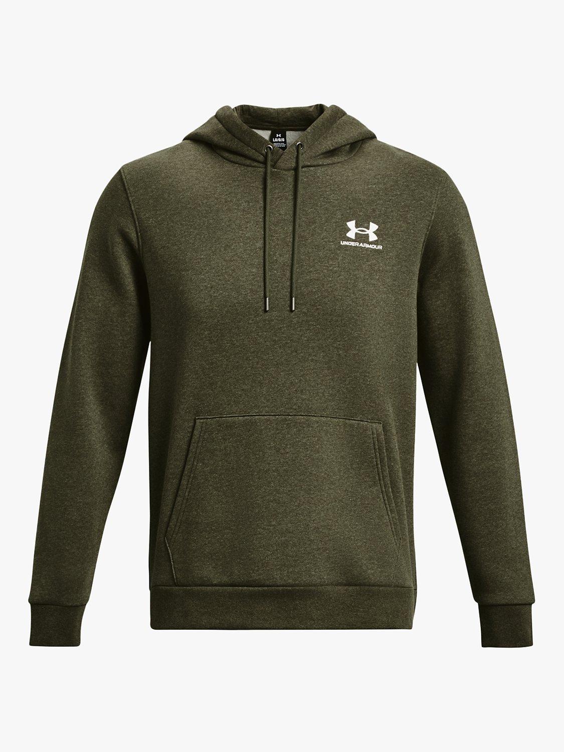 Product image 5 of 6, which shows Under Armour Essential Fleece Hoodie, Marine Green/White, S