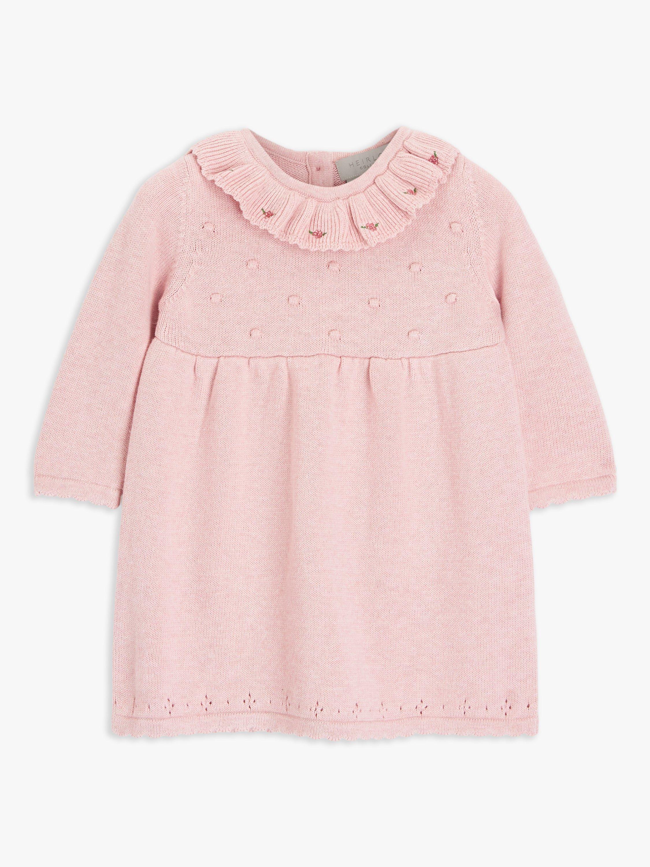 John Lewis Heirloom Collection Baby Knitted Cashmere Blend Popcorn Smock Dress