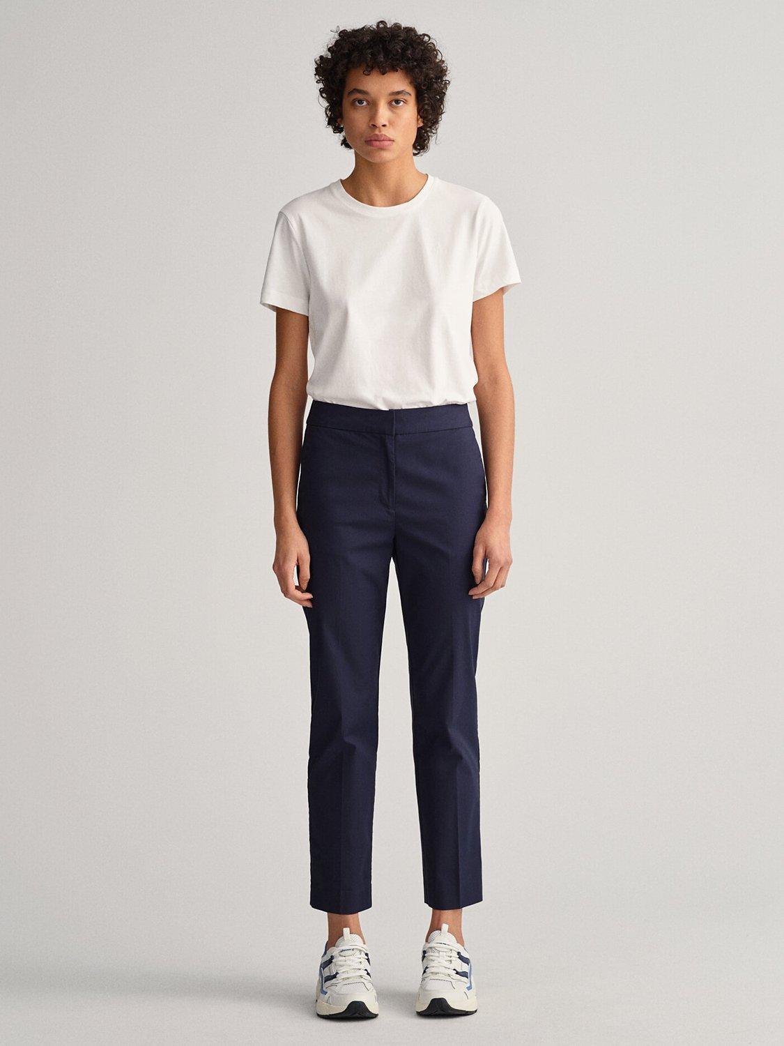 GANT Slim Fit Cropped Cigarette Chinos, Evening Blue