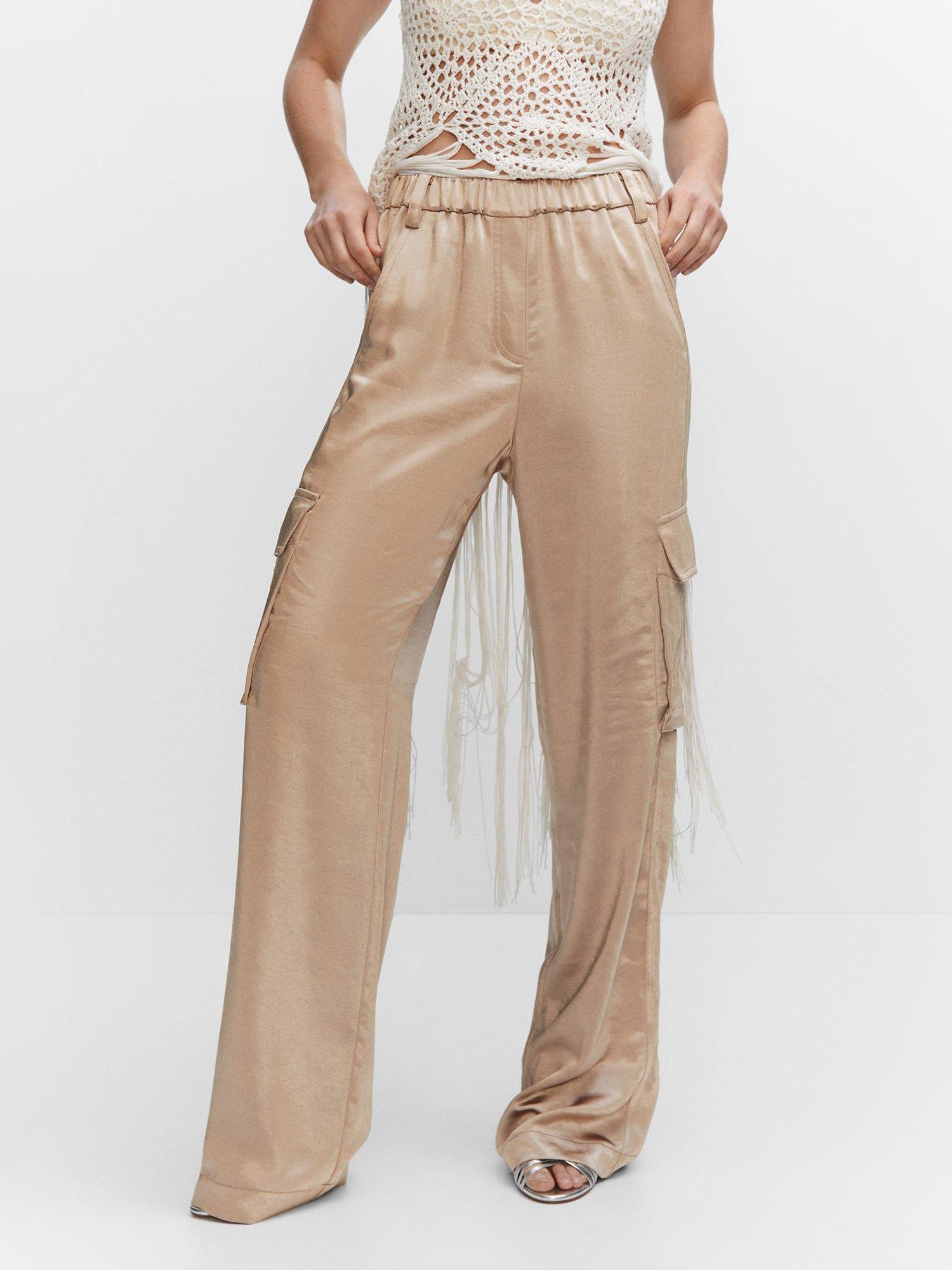Mango Tokio Cargo Trousers, Light Beige