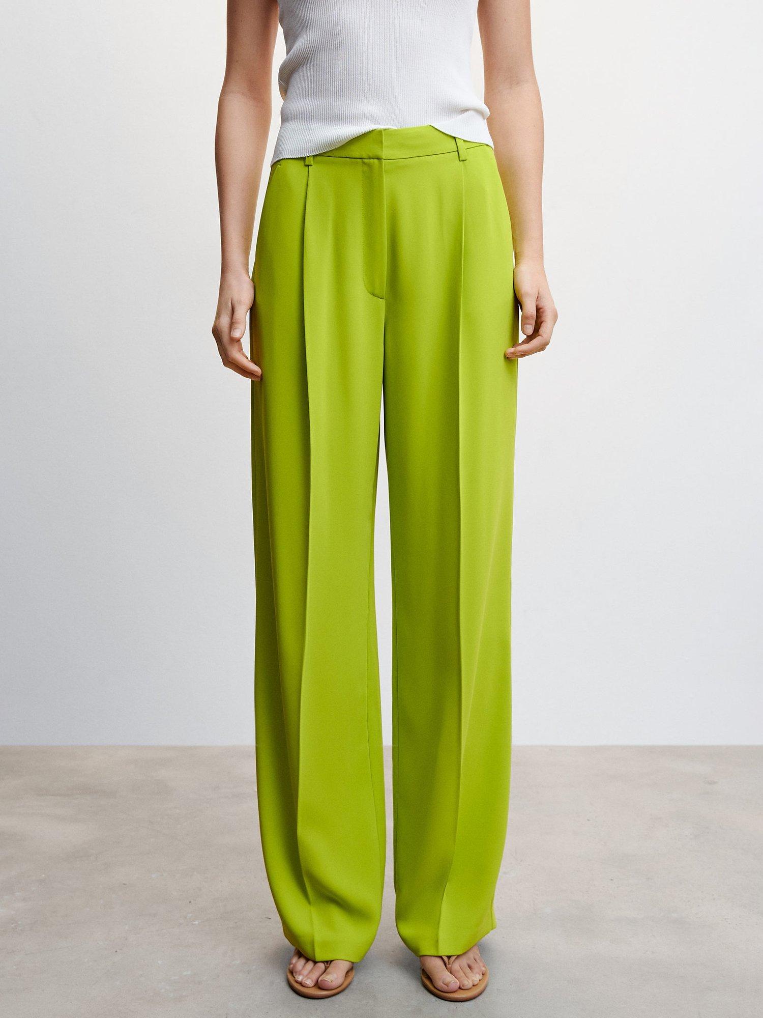 Mango Monchi Dart Palazzo Trouser, Bright Yellow