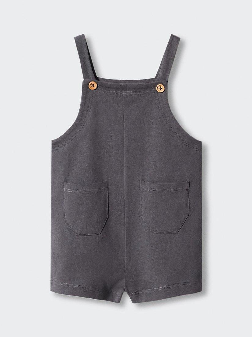 Mango Kids' Tito Dungarees, Charcoal