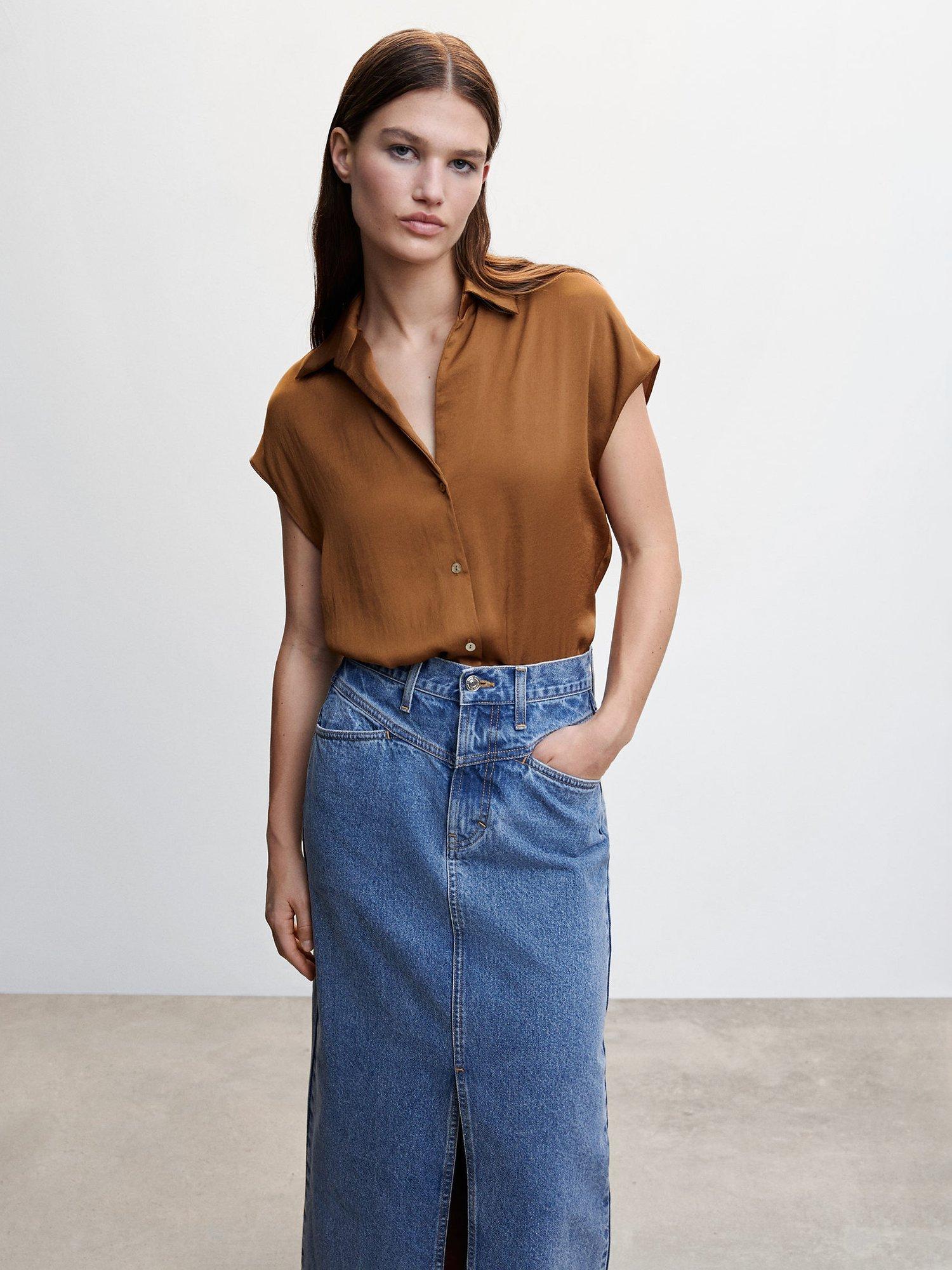 Mango Cap Sleeve Shirt