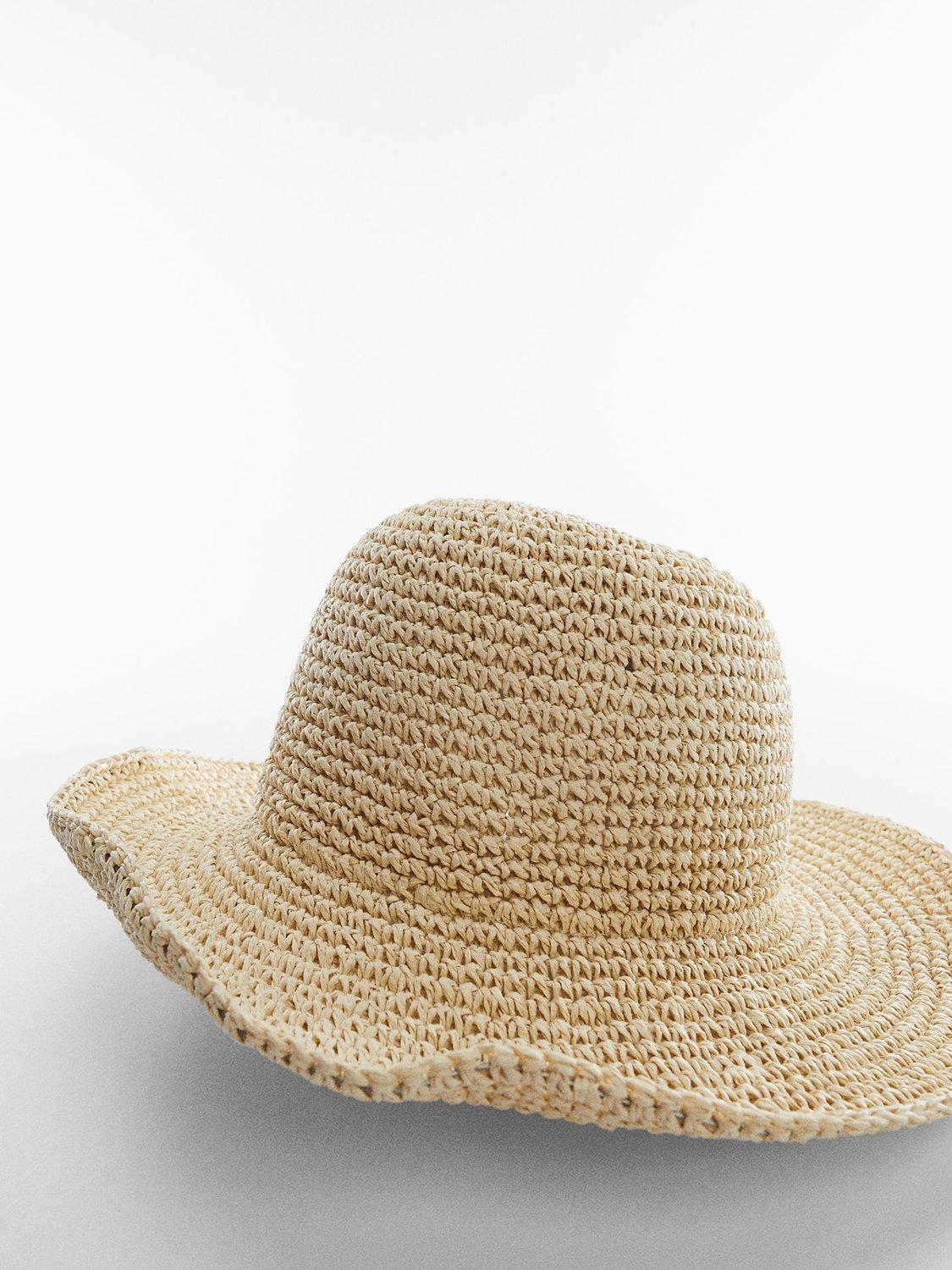 Mango Arena Fibre Woven Hat, Light Beige, One Size