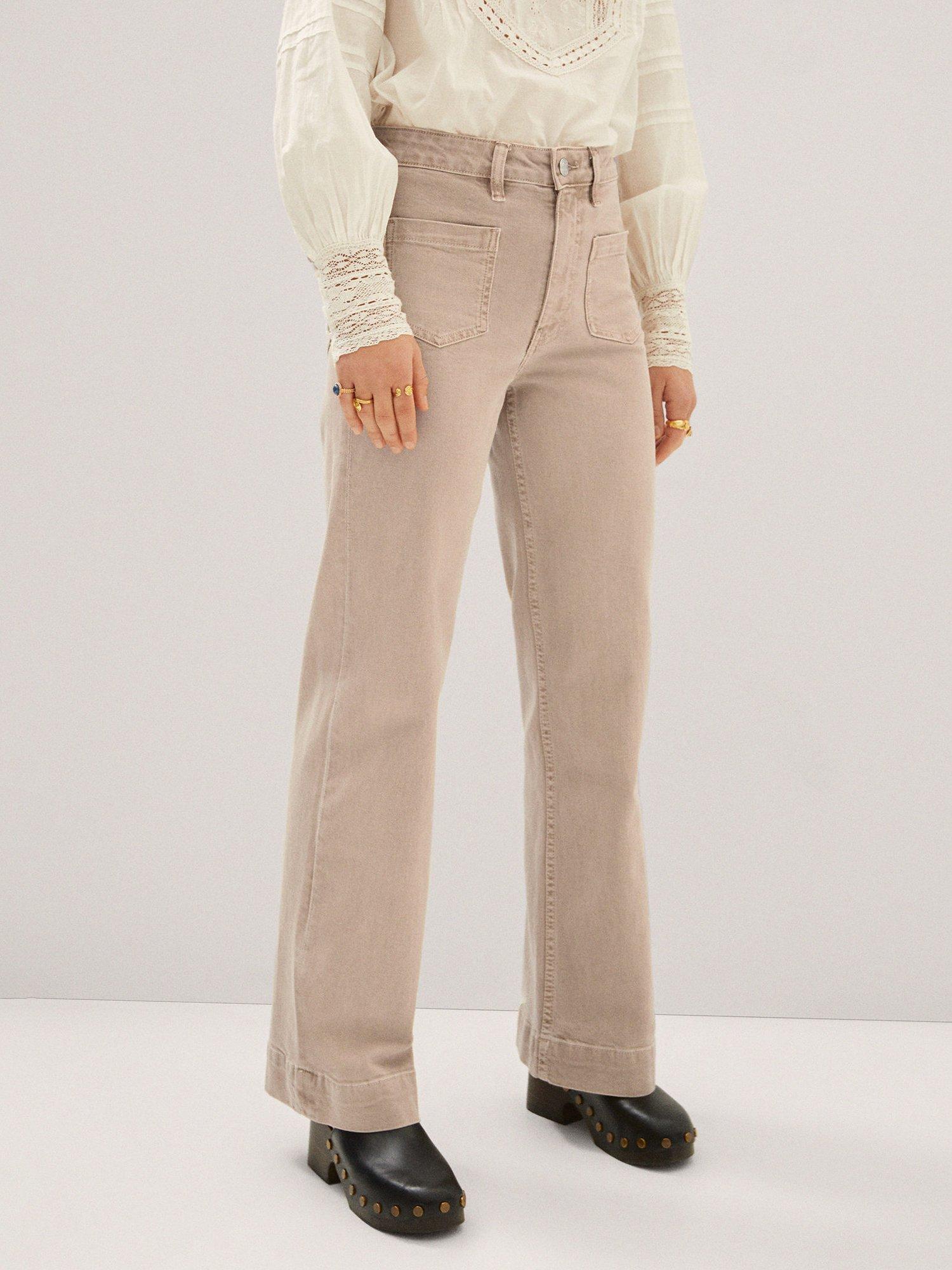 Mango Clea Wide Leg Jeans, Brown