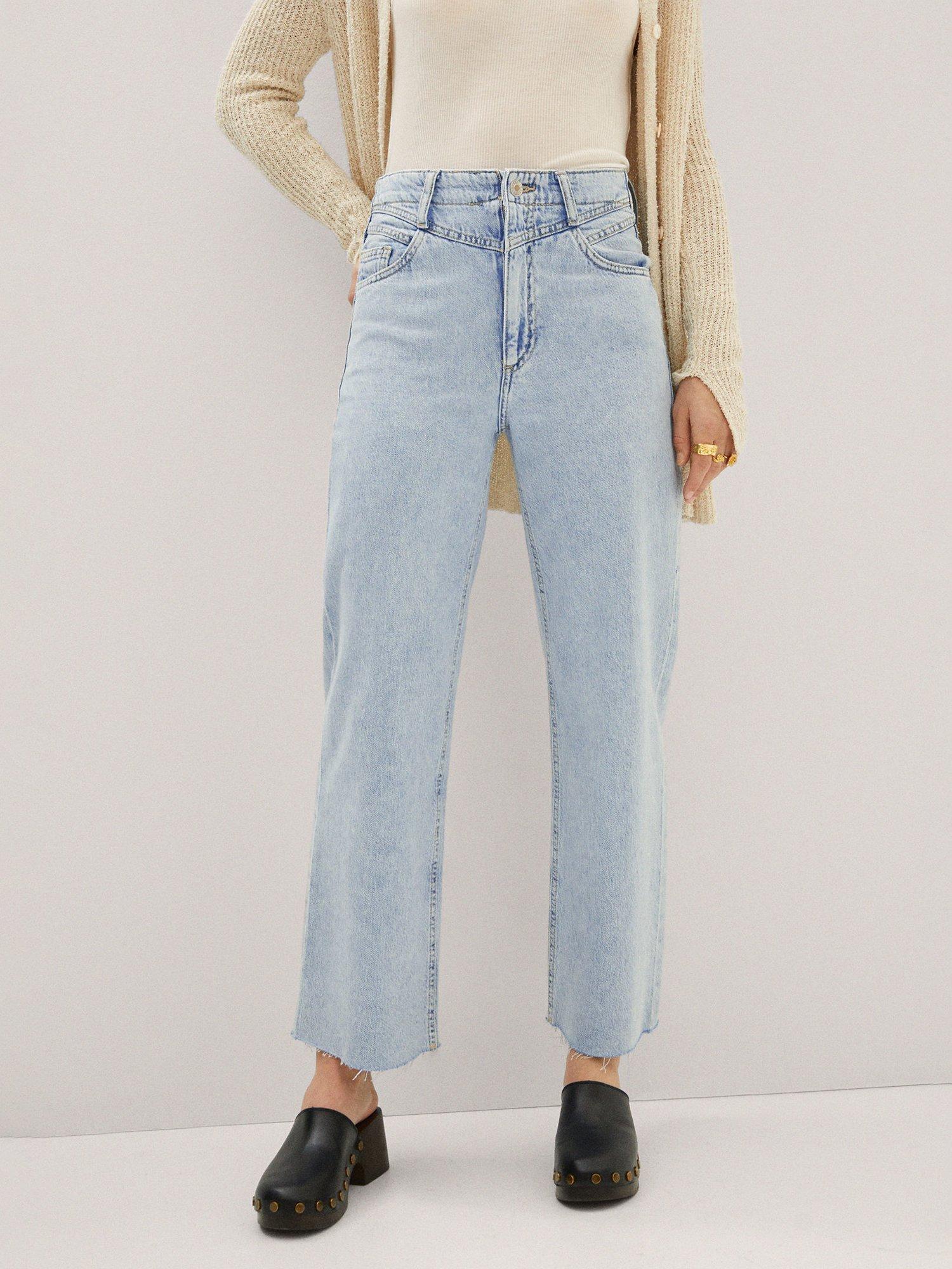 Mango Bohemian Jeans, Open Blue
