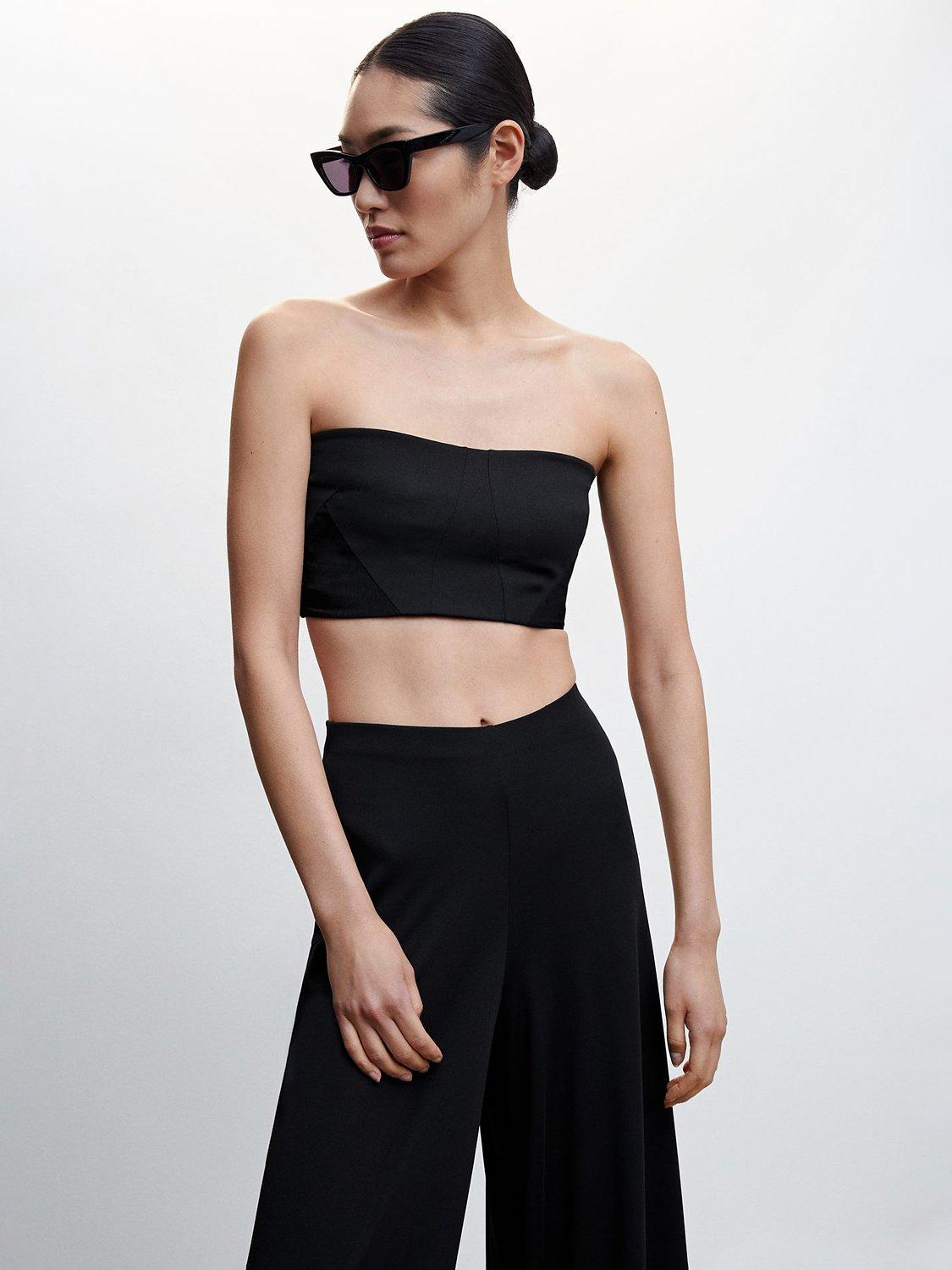 Mango Trumi Bandeau Top, Black