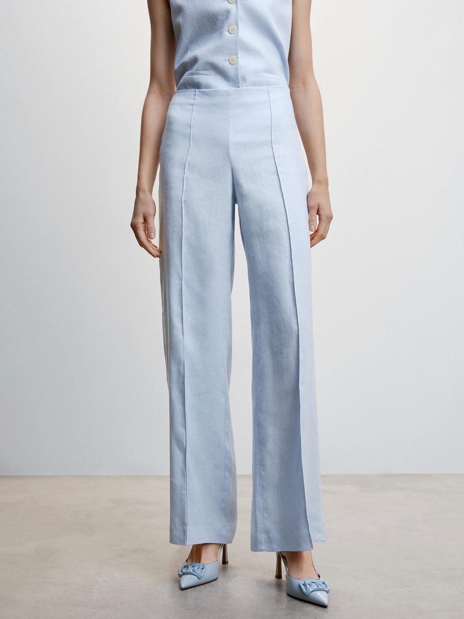 Mango Watson Trousers, Pastel Blue