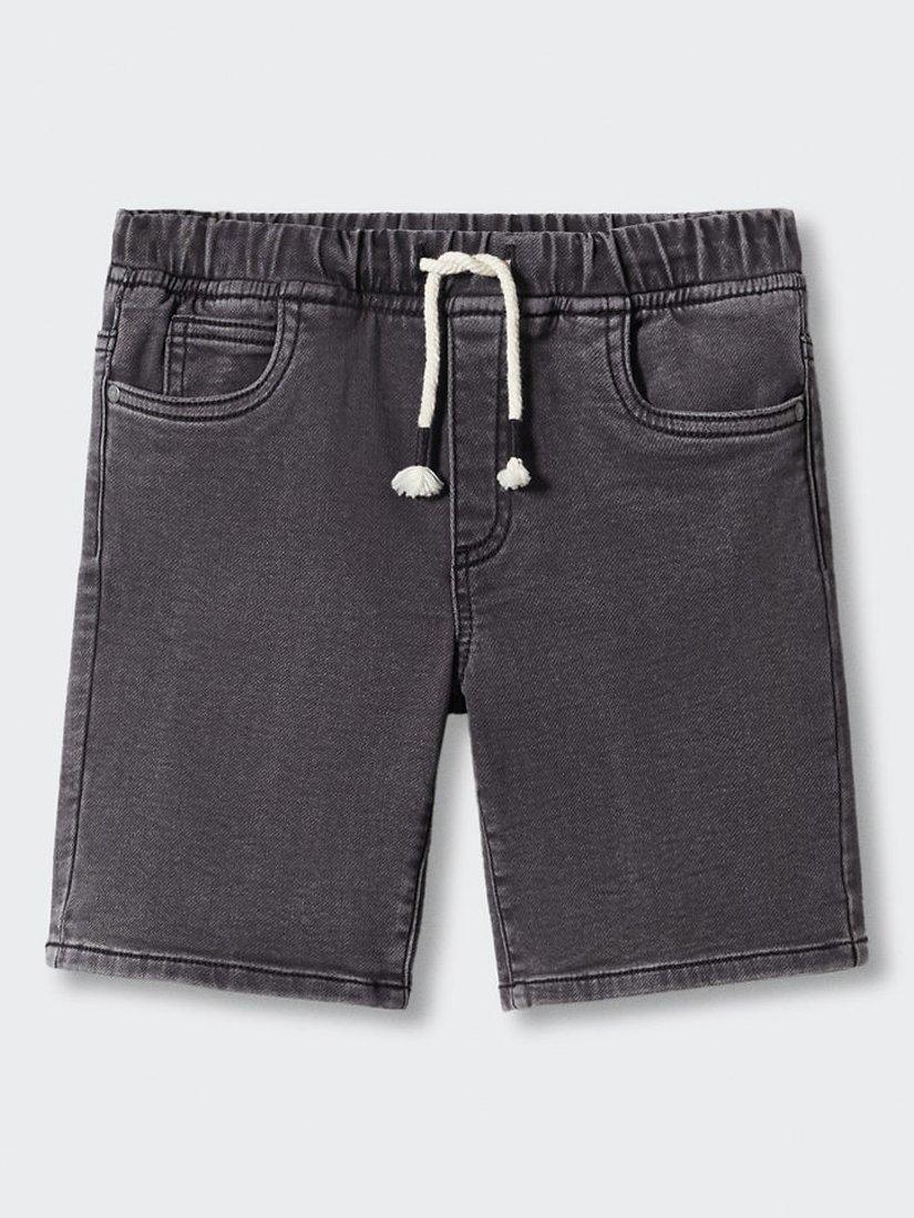 Mango Kids' Comfy-Fit Denim Bermuda Shorts, Open Grey