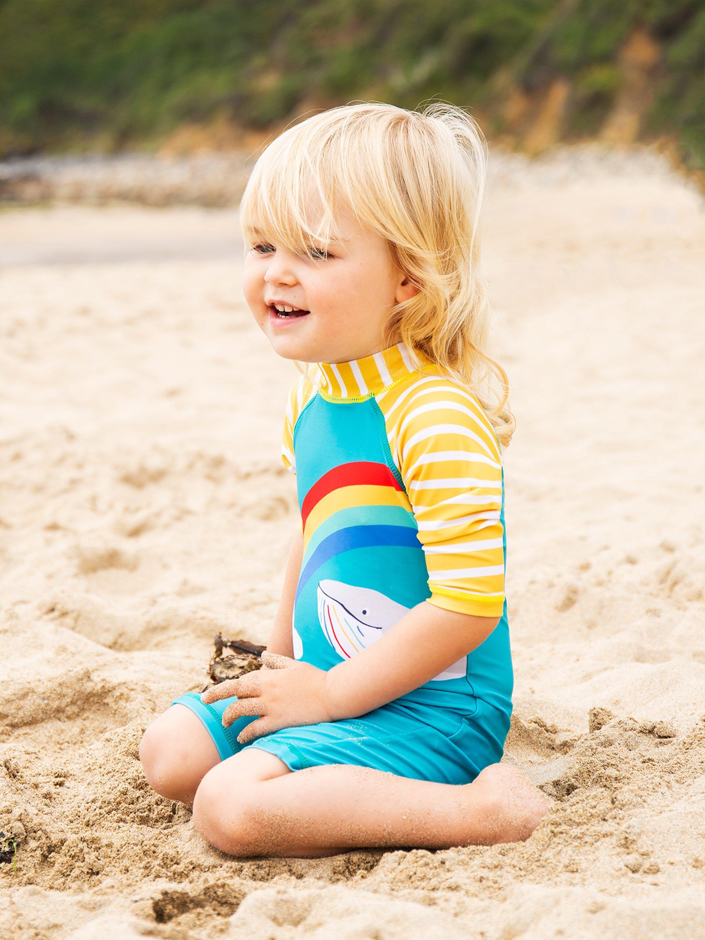 Frugi Kids' Little Whale Sun Safe Suit, Camper