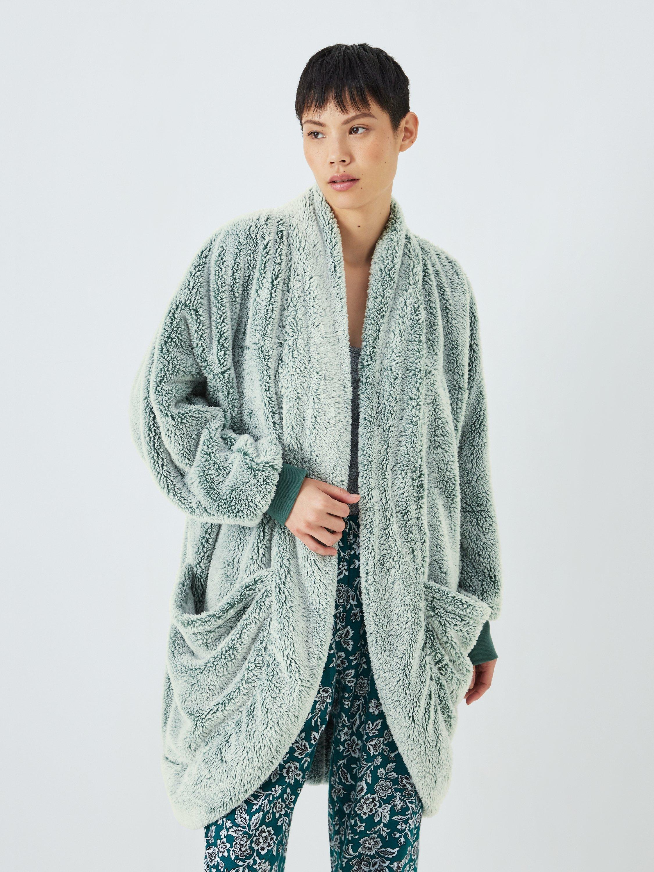John Lewis Frosted High Pile Throw On Fleece, Light Green, S-M
