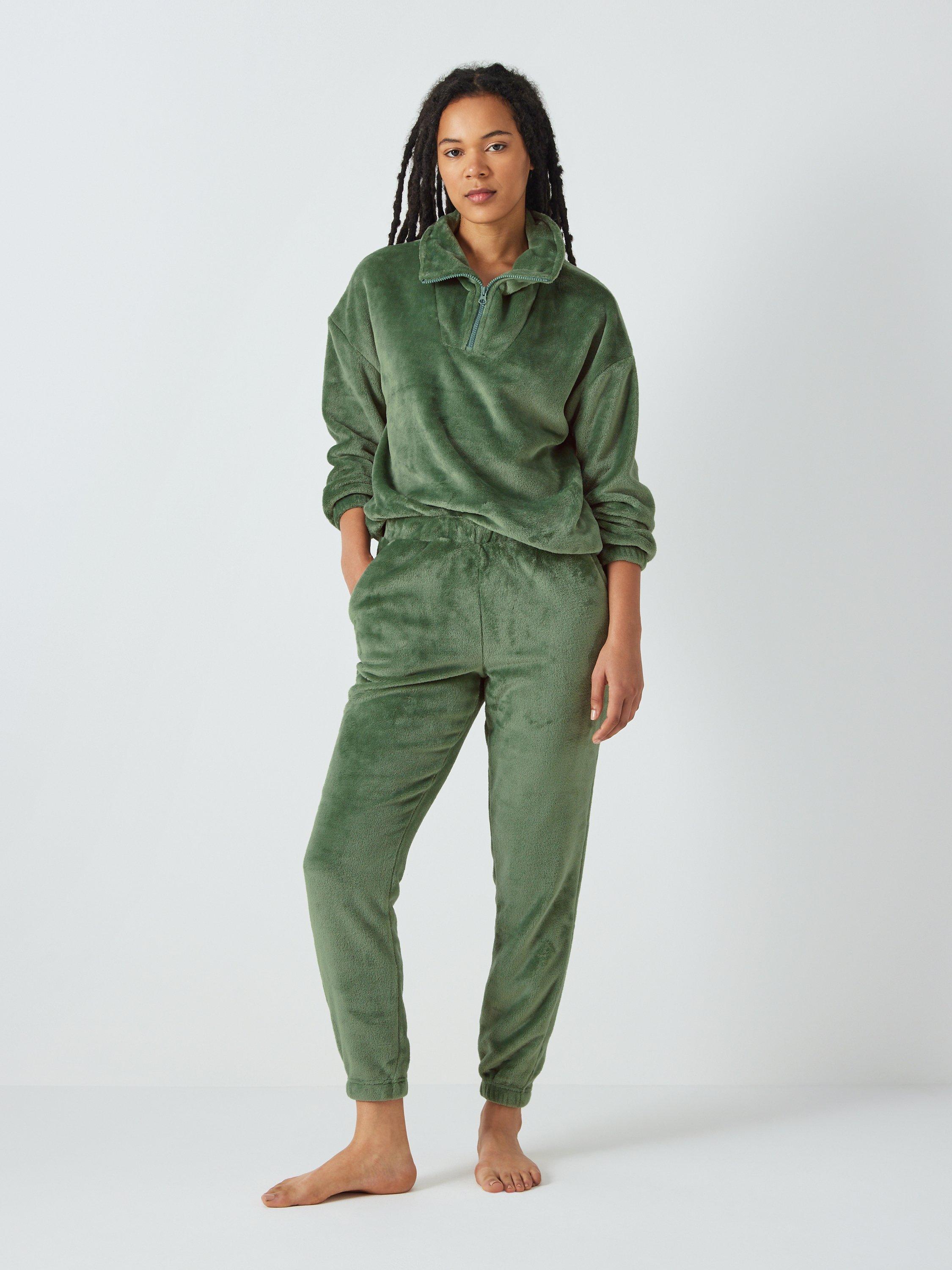 John Lewis ANYDAY Half Zip Lounge Set, Khaki