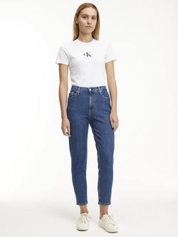 Calvin Klein Cropped Mom Jeans, Denim Dark