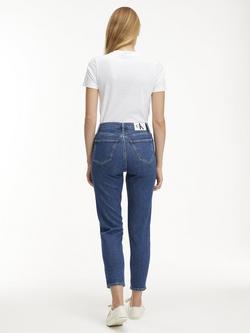 Calvin Klein Cropped Mom Jeans - view 2, Denim Dark