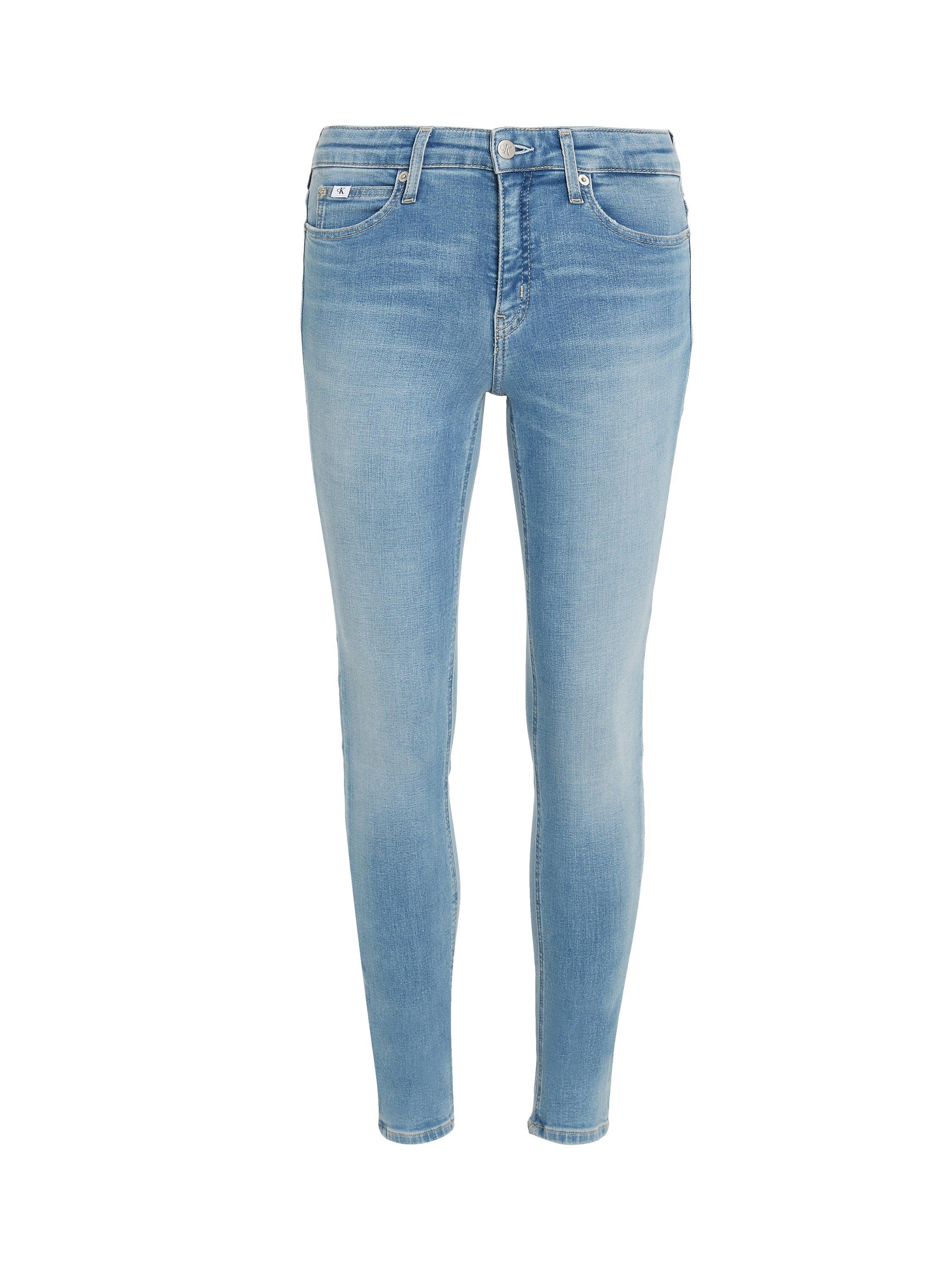 Product image 4 of 5, which shows Calvin Klein Mid Rise Skinny Jeans, Light Blue, 34L