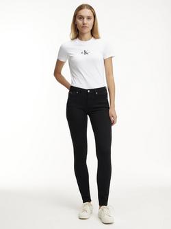 Calvin Klein Mid Rise Skinny Jeans, Black, Black
