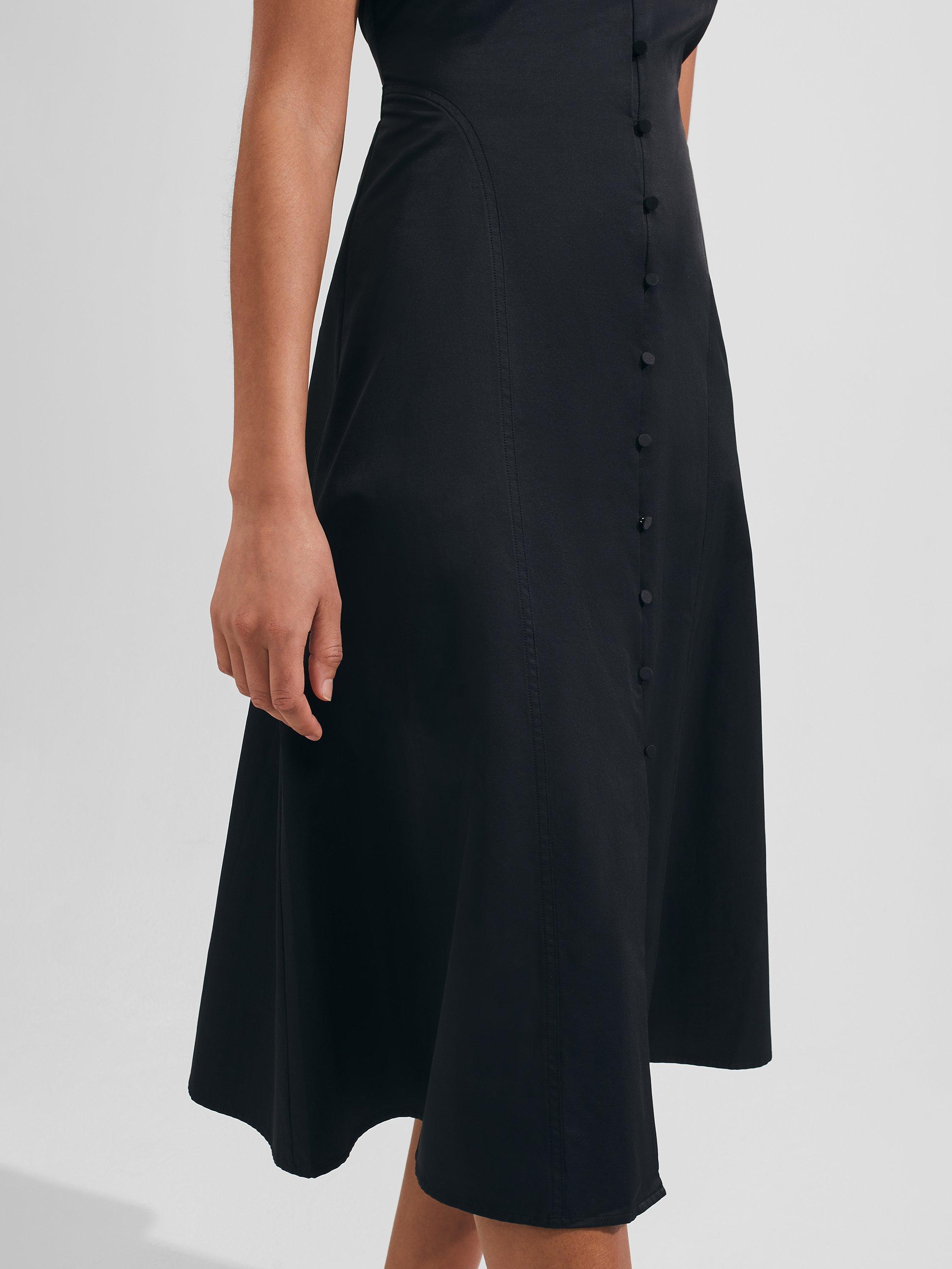 Product image 4 of 5, which shows Hobbs Cathleen Sleeveless Midi Shirt Dress, Black, 14