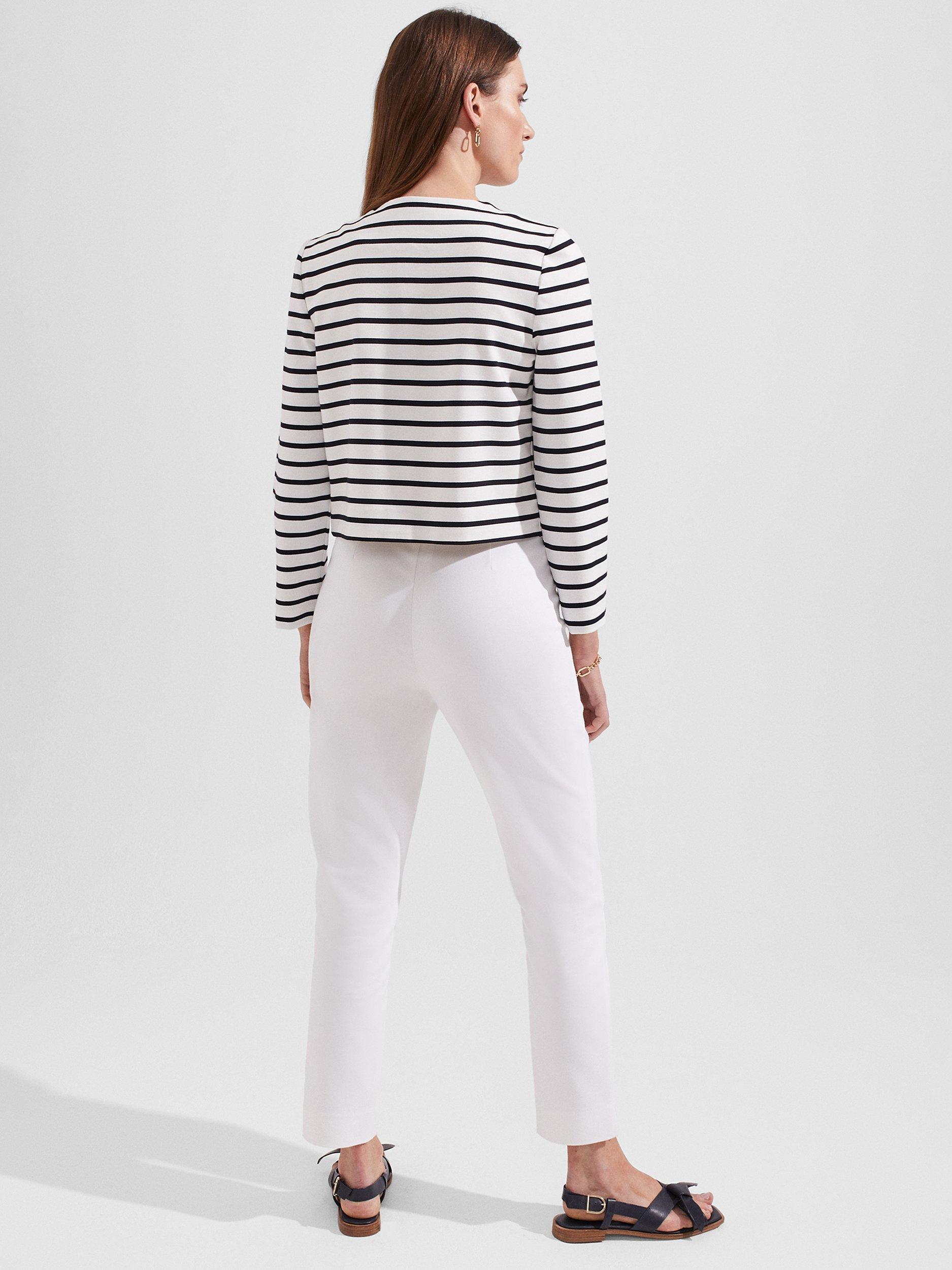 Product image 2 of 5, which shows Hobbs Kaya Capri Trousers, White, 10