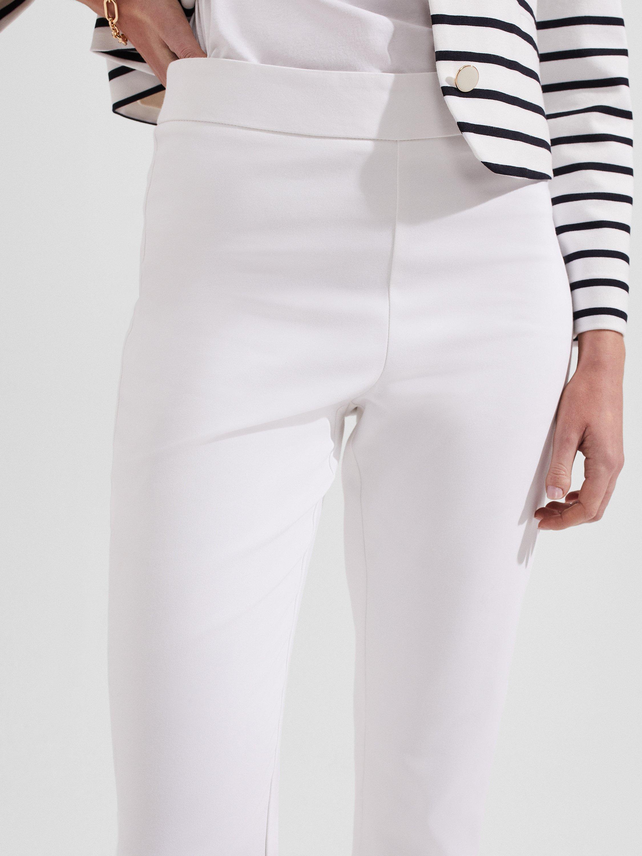 Product image 4 of 5, which shows Hobbs Kaya Capri Trousers, White, 10