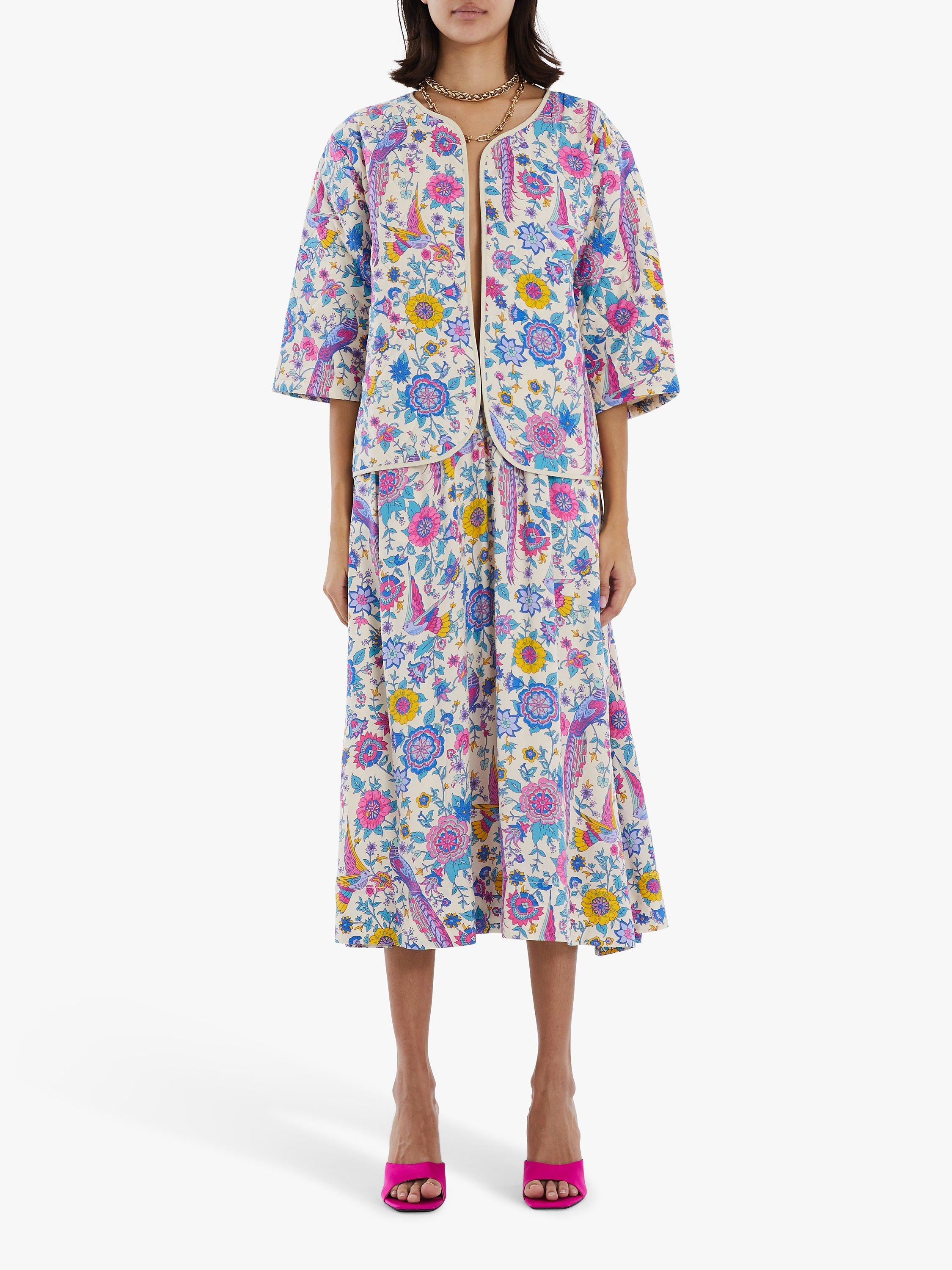 Lollys Laundry Freya Floral Curved Hem Jacket, Multi
